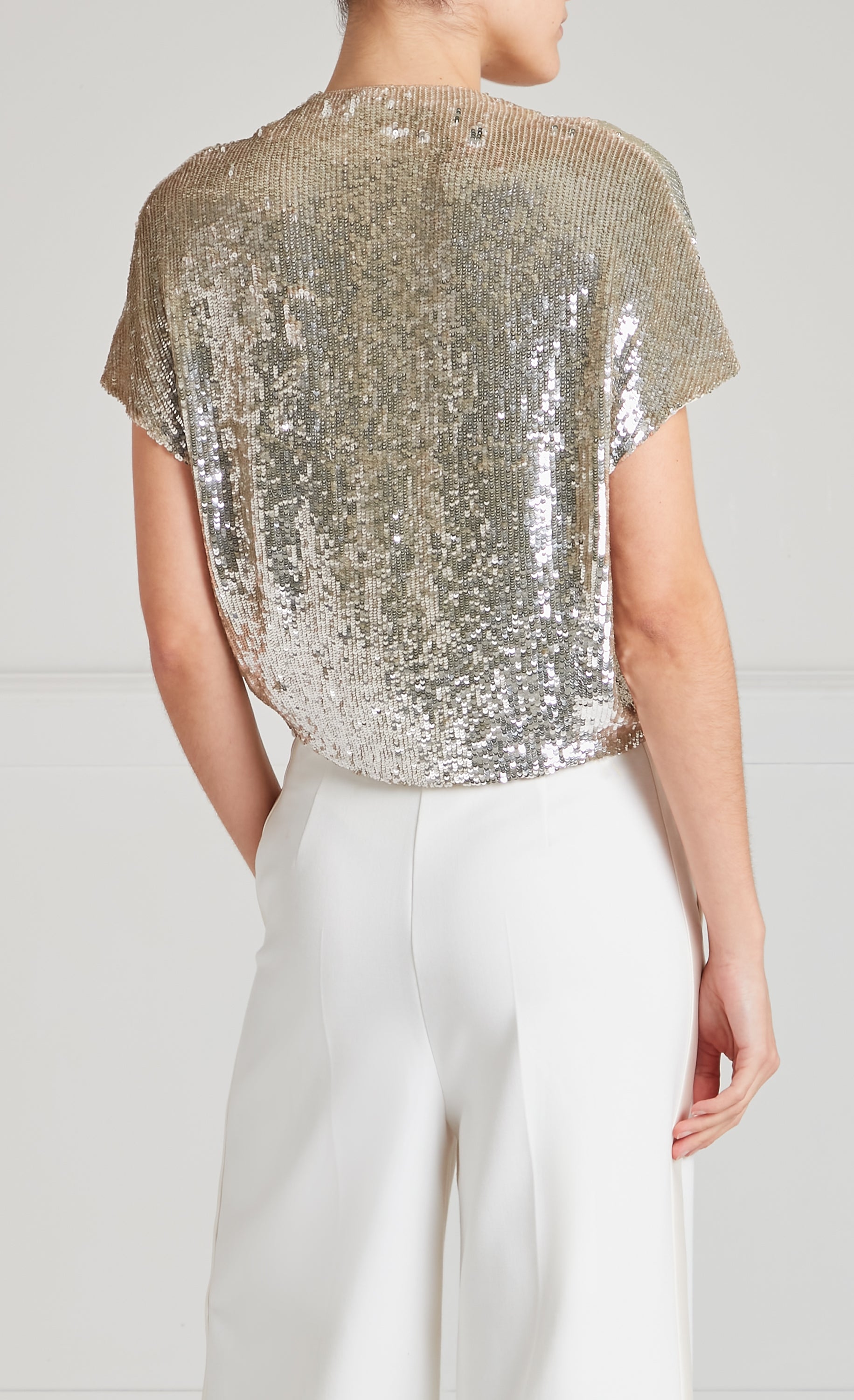 Temperley London Filigree żakiet cekinowy srebrny