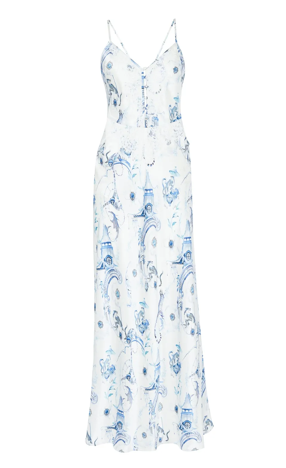 Temperley London Aphrodite koszulka nocna midi print