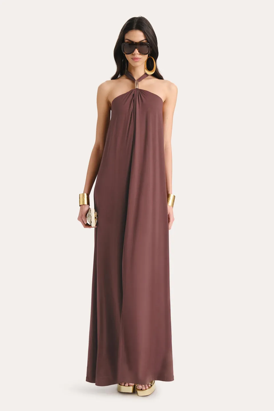 Elie Tahari Aurora sukienka Vintage Rouge maxi