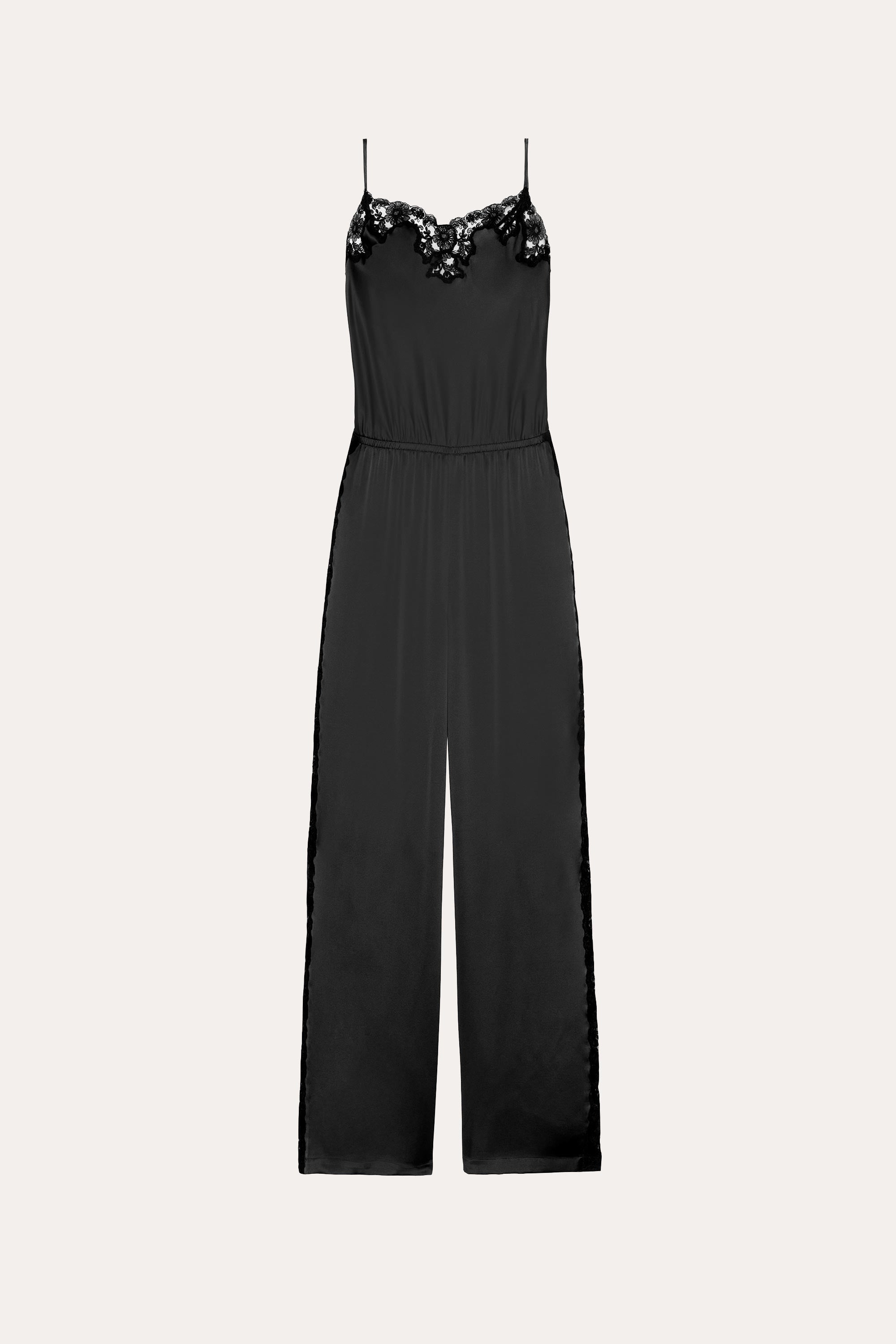 Elie Tahari Cecilia kombinezon Black Onyx jedwabny