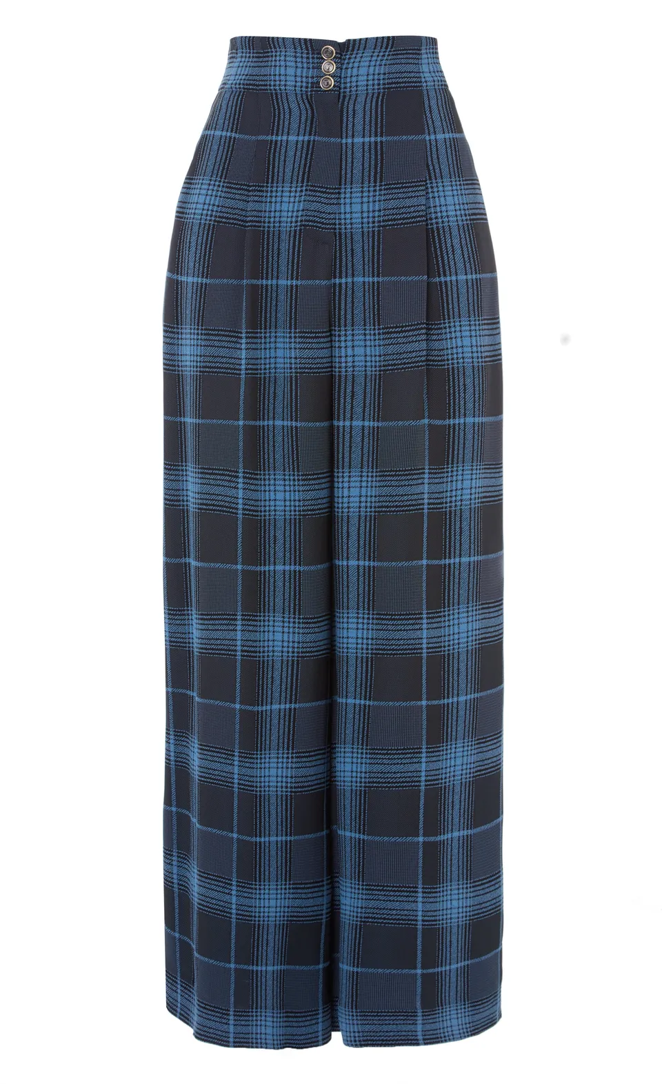 Temperley London Plath spodnie granatowe w kratę