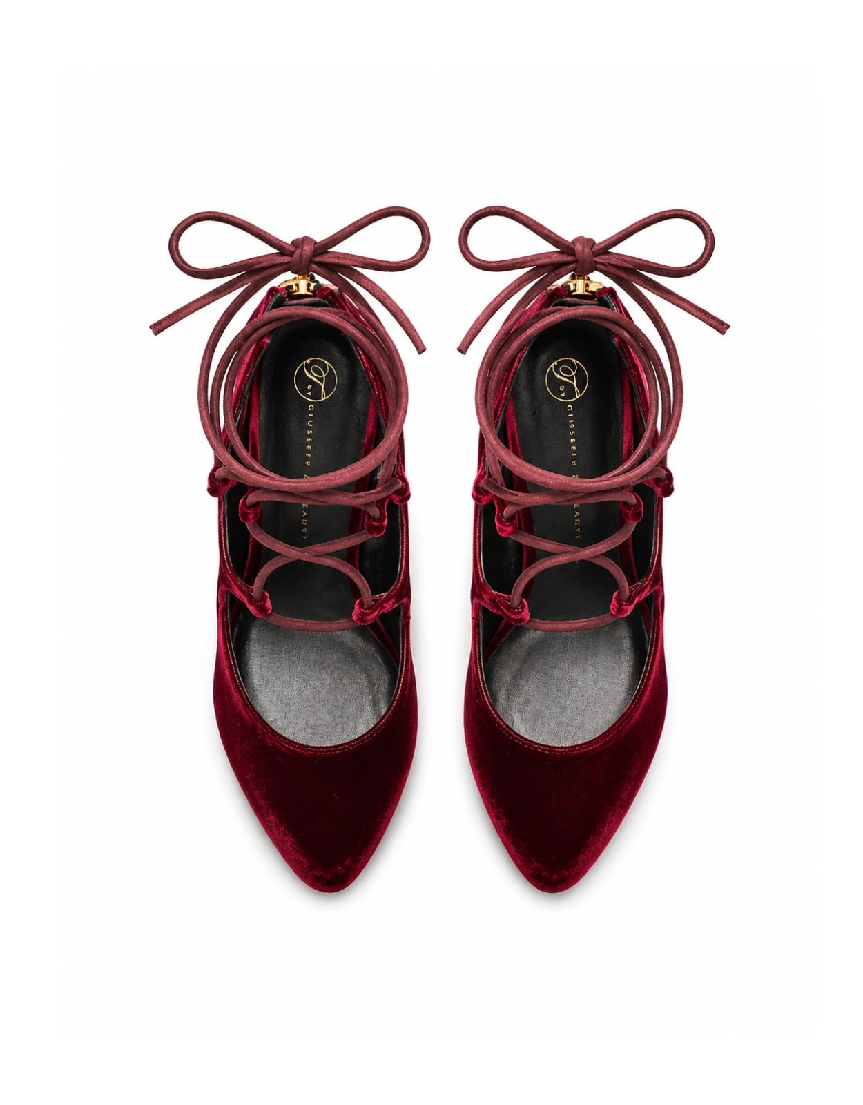 Temperley London Siren botki welurowe Burgundy
