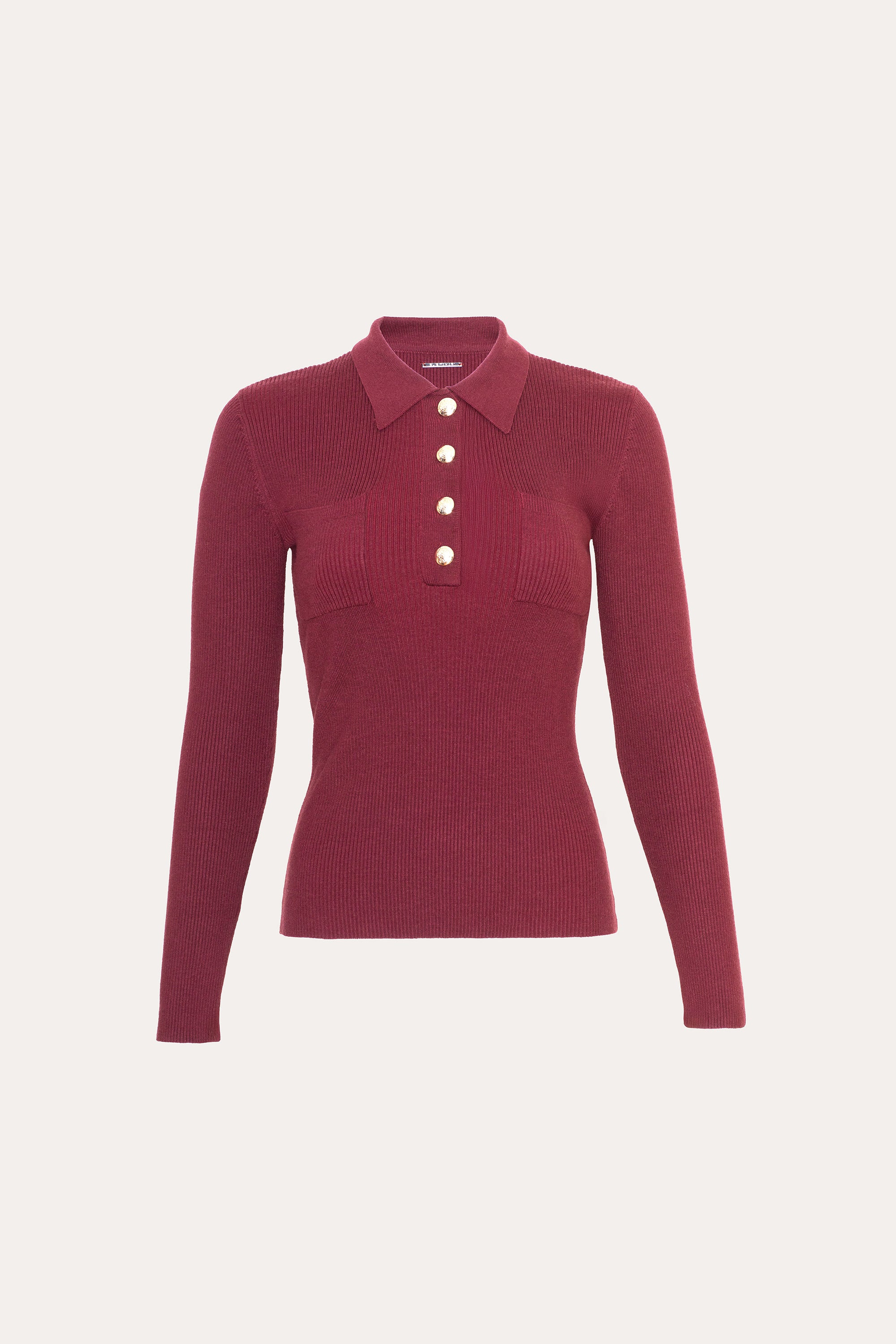 Elie Tahari Classic Knitted sweter polo Mulberry