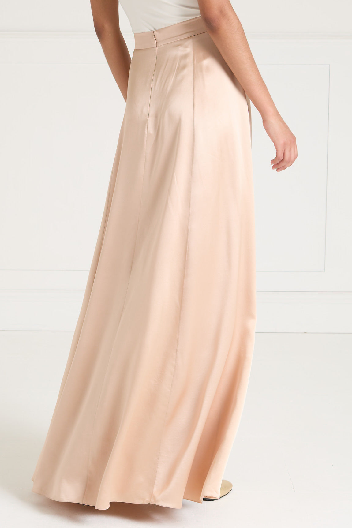 Temperley London Amerie spódnica satynowa Champagne długa