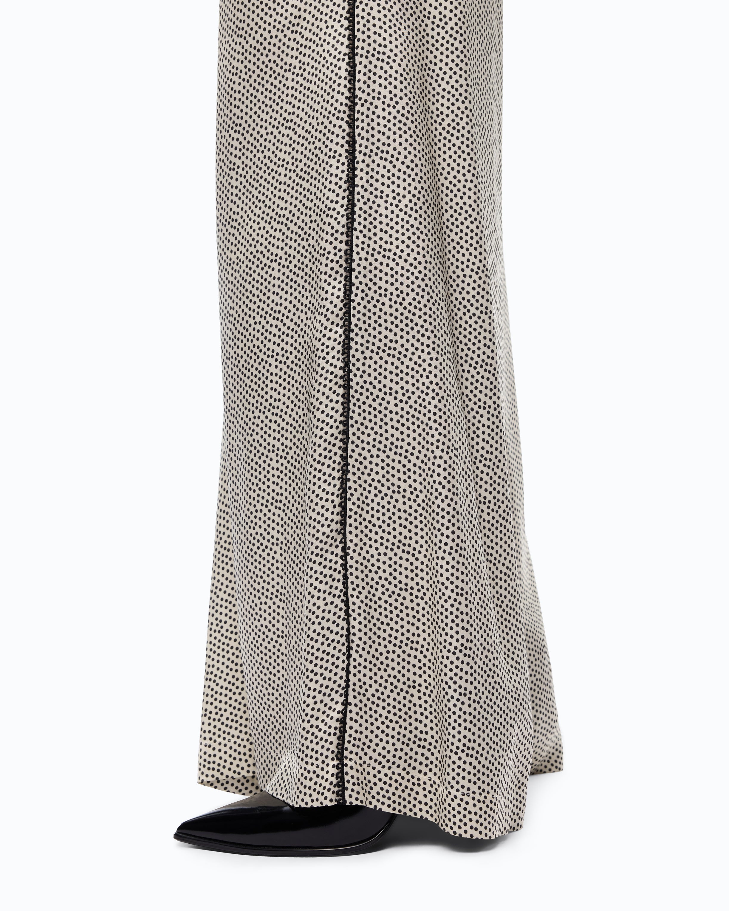Pinko Prunus Pants spodnie beżowe w kropki