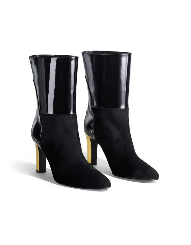 Temperley London Dusk botki skórzane czarne obcas 9 cm