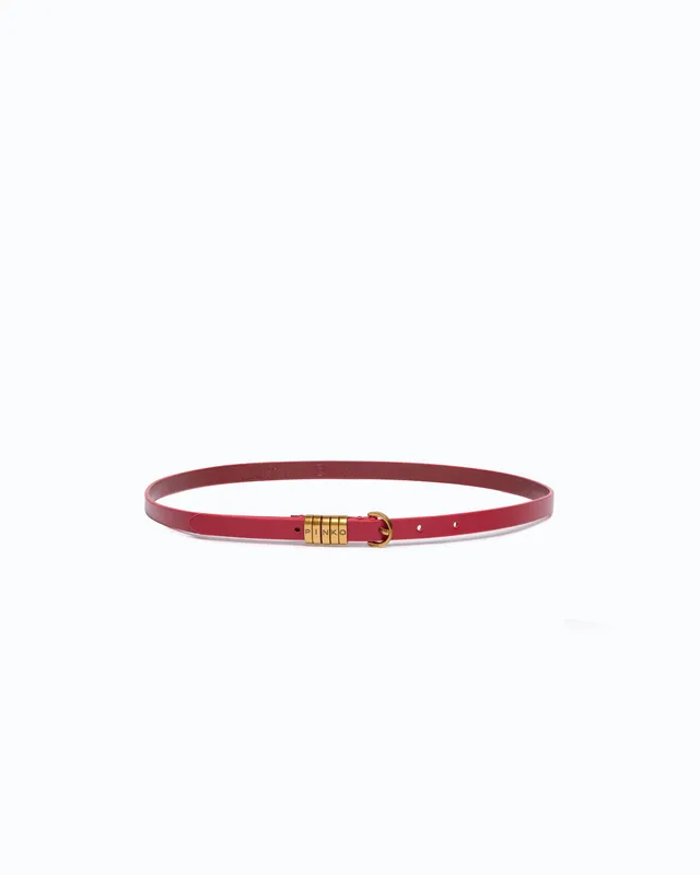 Pinko Saddle Belt H1 pasek skórzany 1,2 cm