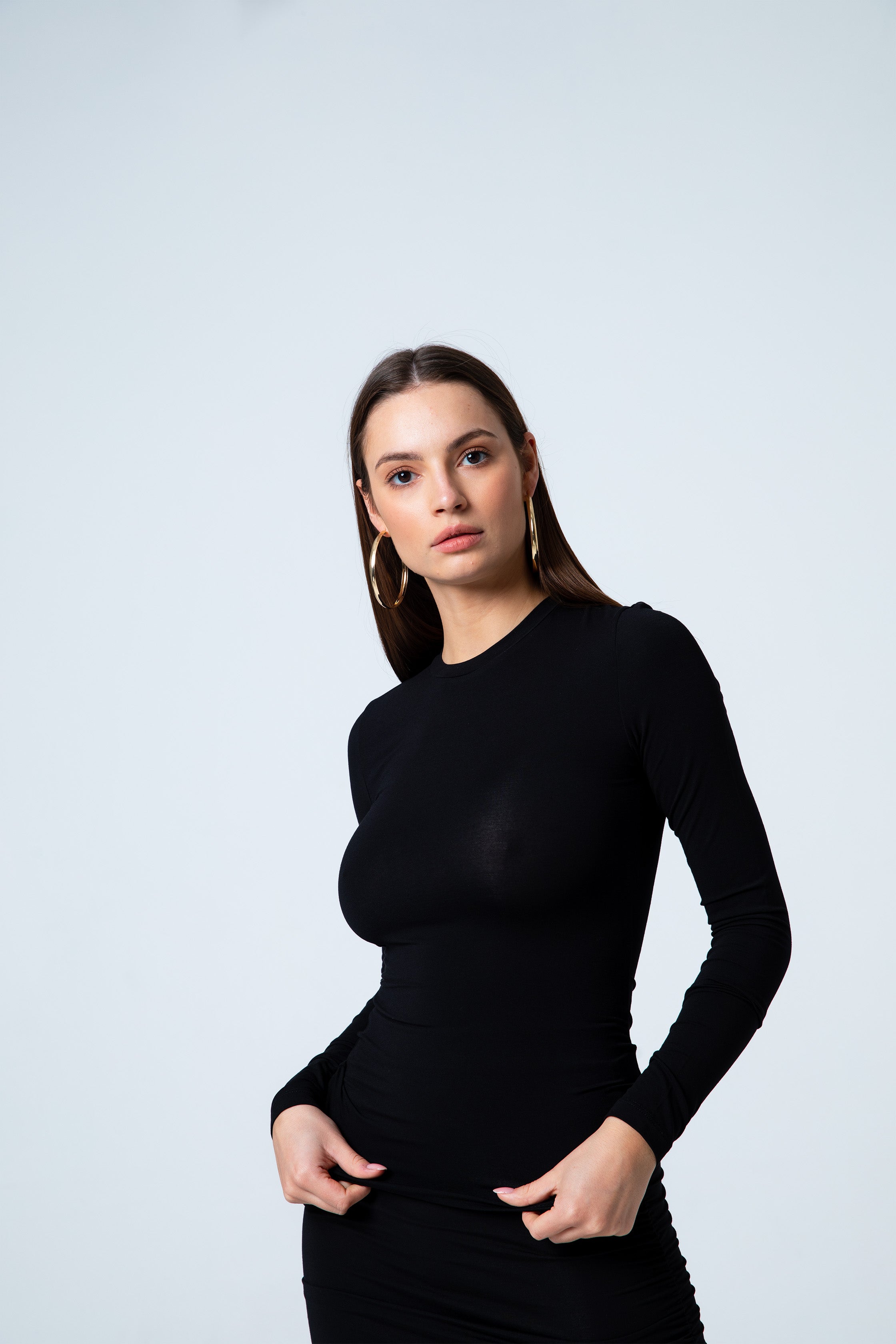 Nudyess Longsleeve bluzka modalowa czarna