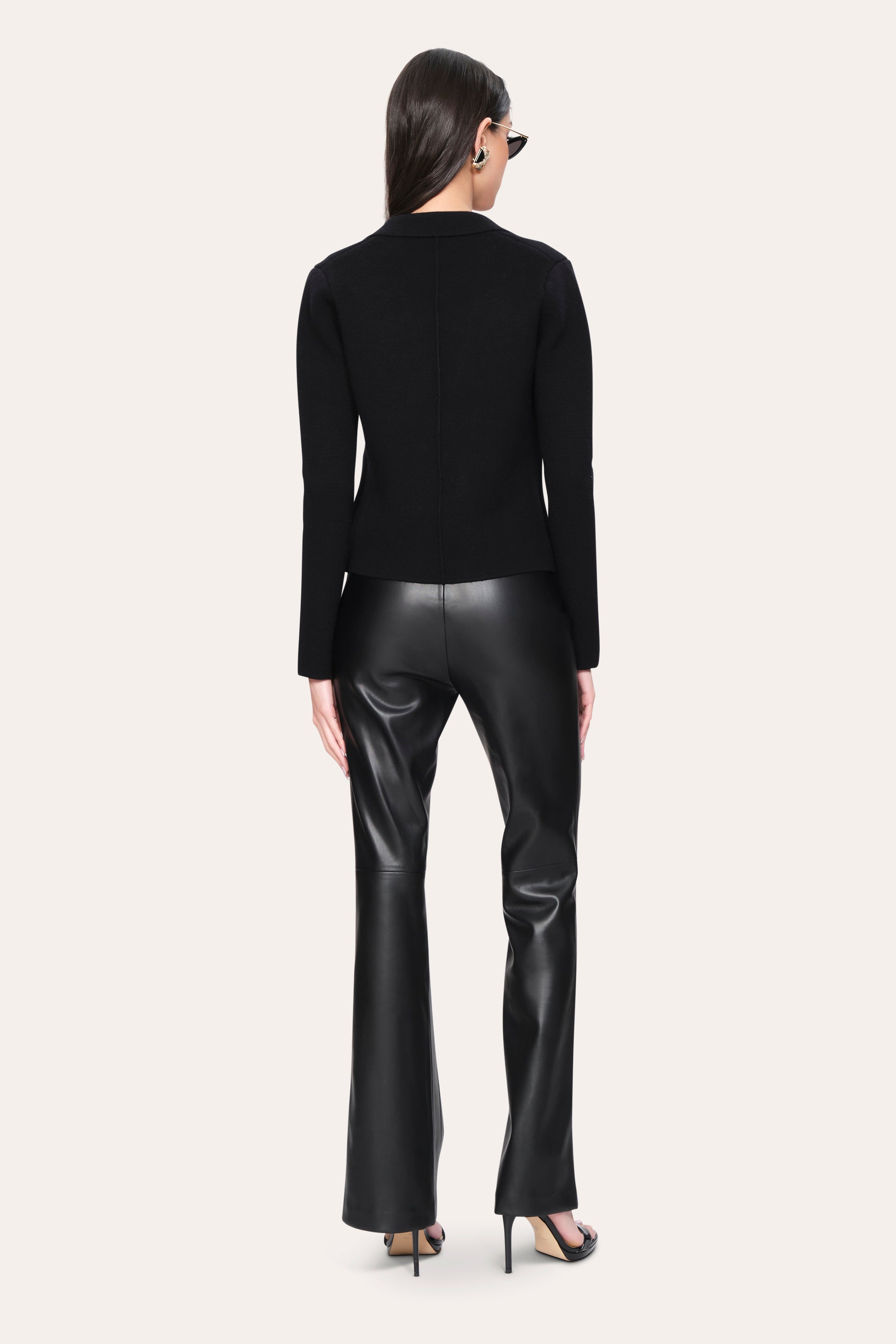 Elie Tahari Lily Knit Jacket żakiet czarny wełna