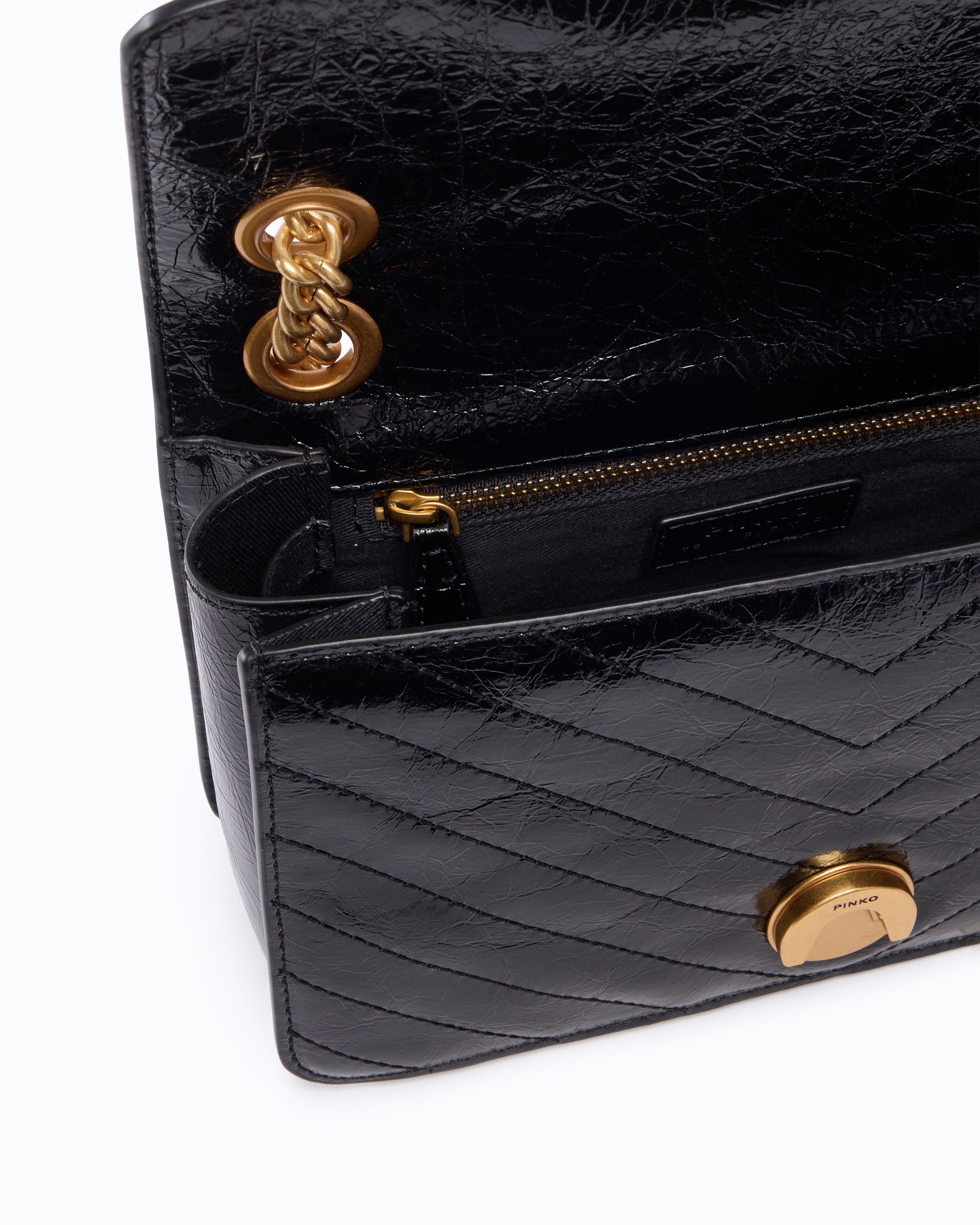 Pinko Mini Love Bag One Light torebka czarna zygzak