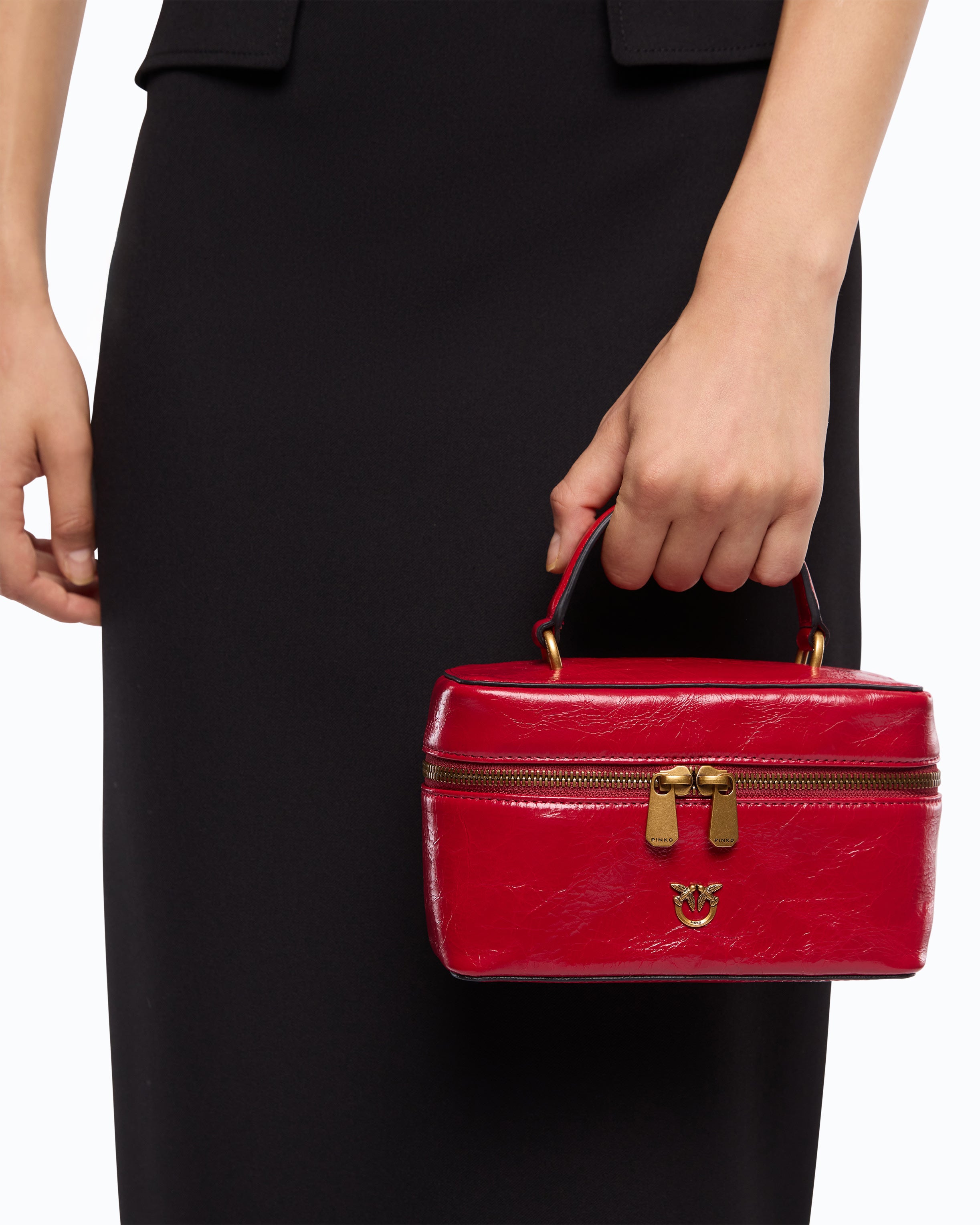 Pinko Vanity Soft torebka skorzana lśniąca