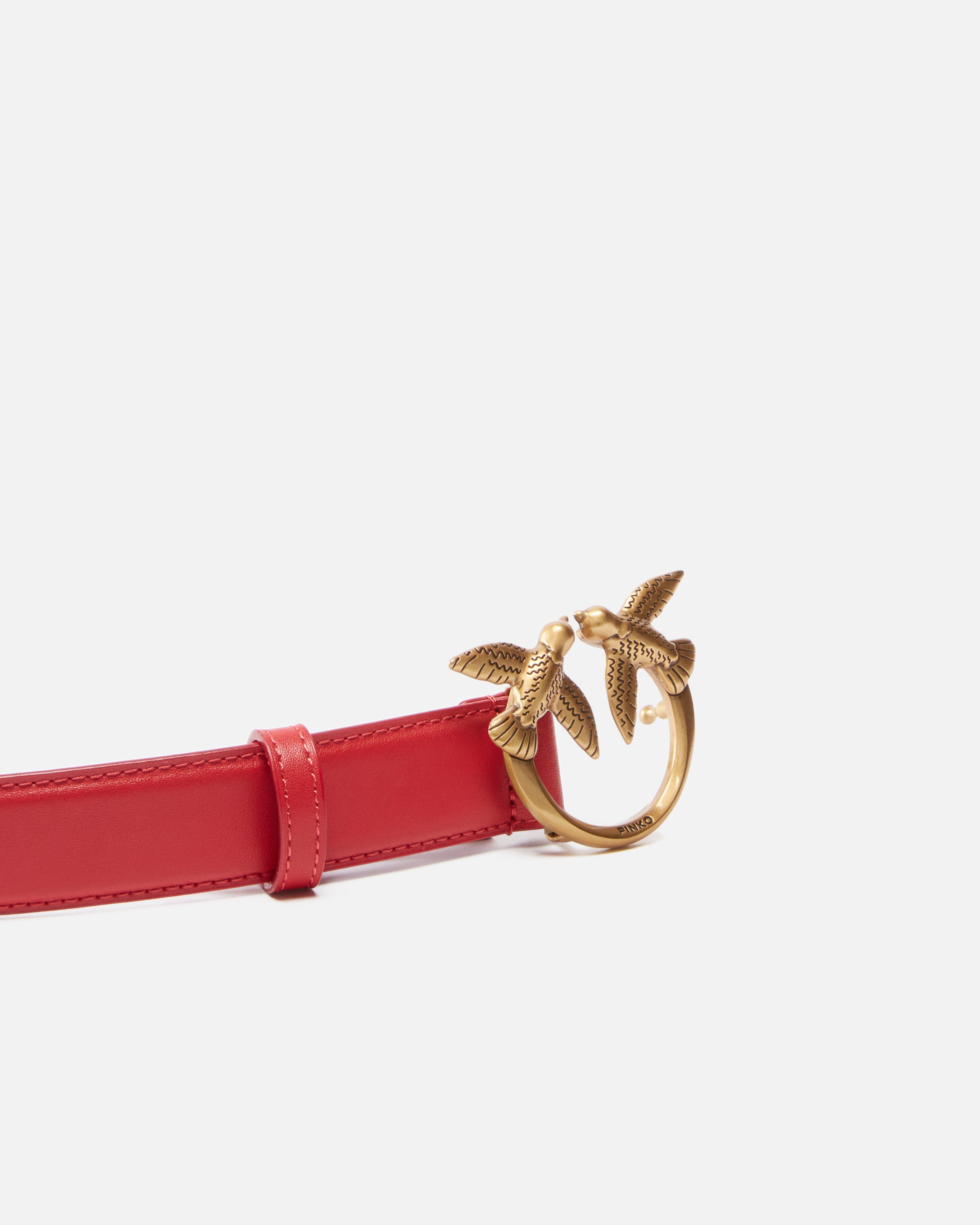 Pinko Love Birds Leather Belt pasek skórzany 3 cm