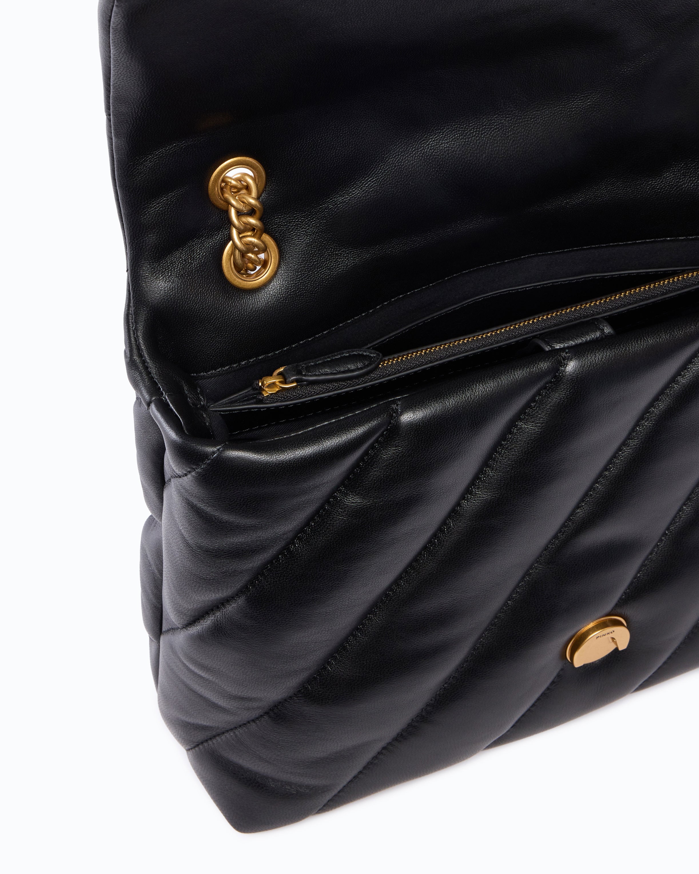 Pinko Love Bag Puff Maxi Quilt New Buckle torba czarna