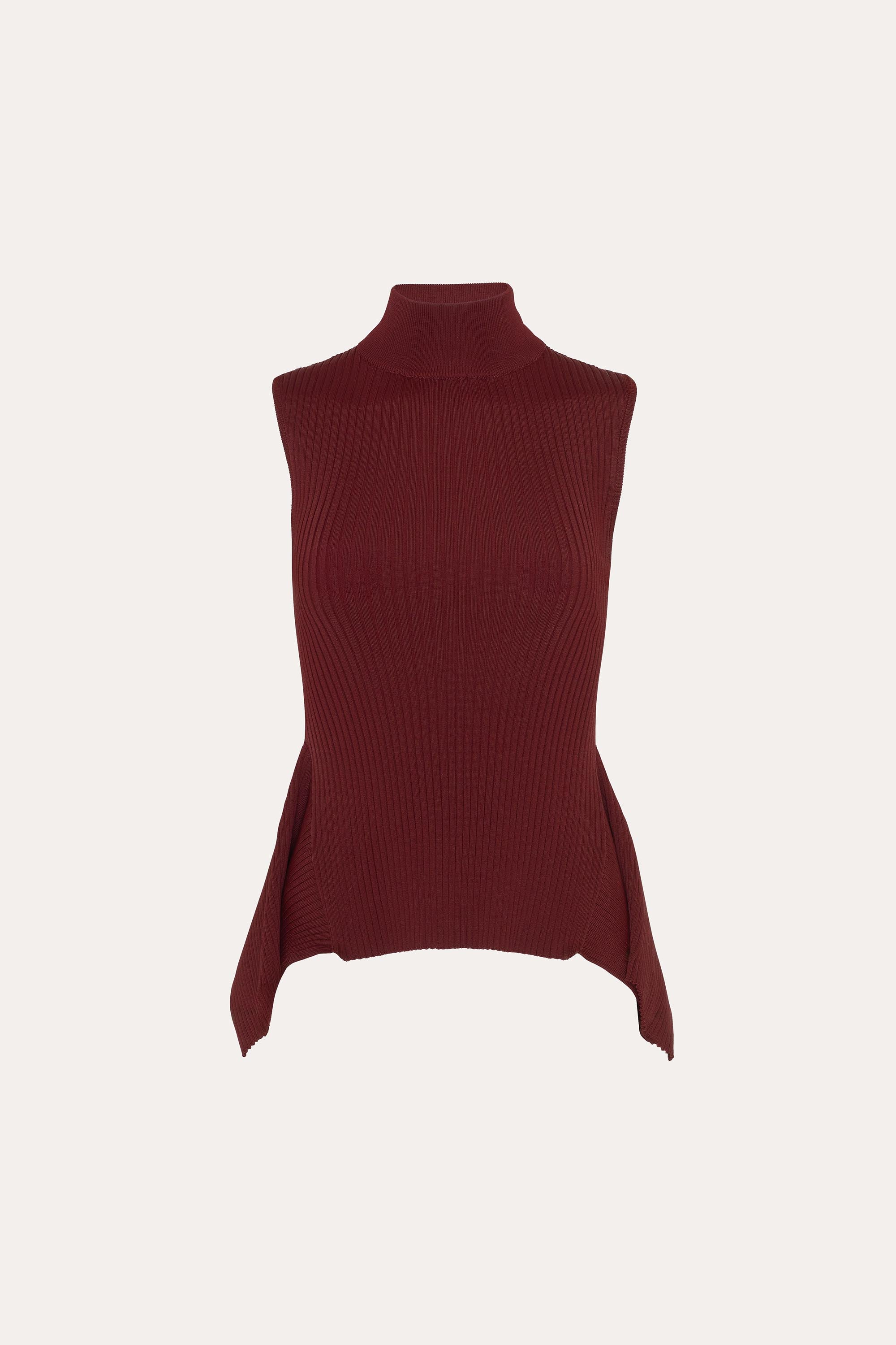 Elie Tahari Francesca top sweterkowy Jester Red prążek