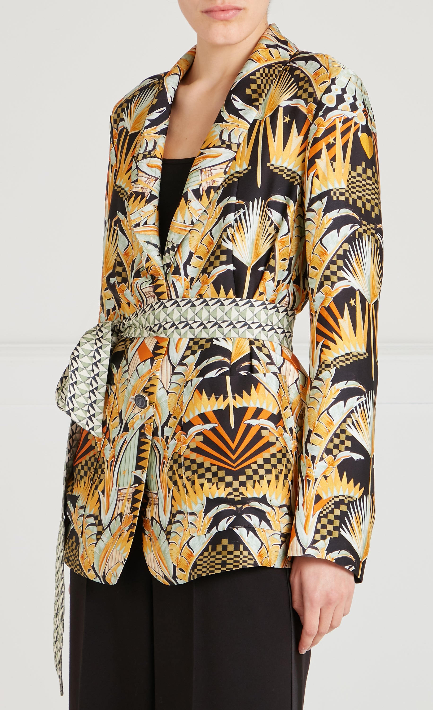 Temperley London Odette Jacket marynarka Black Mix pasek