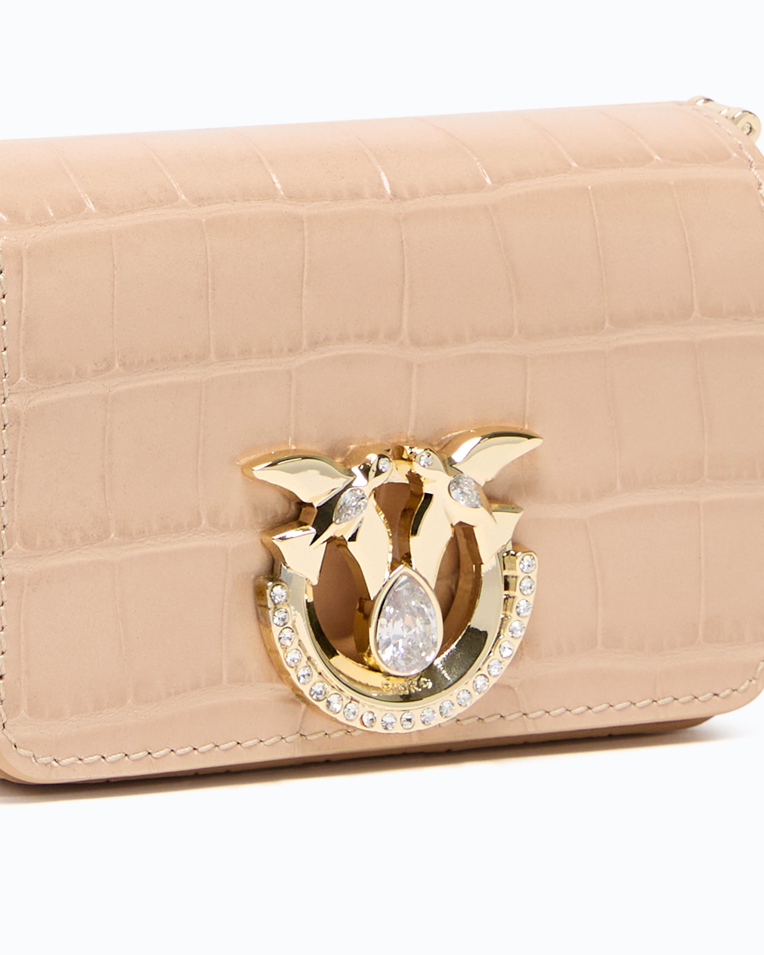 Pinko Micro Love Bag Click kopertówka krokodyl