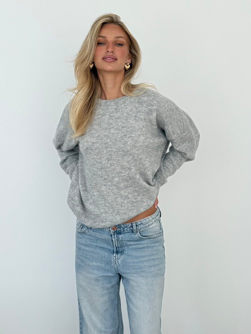 Nudyess Lukka sweter z alpaki szary one size