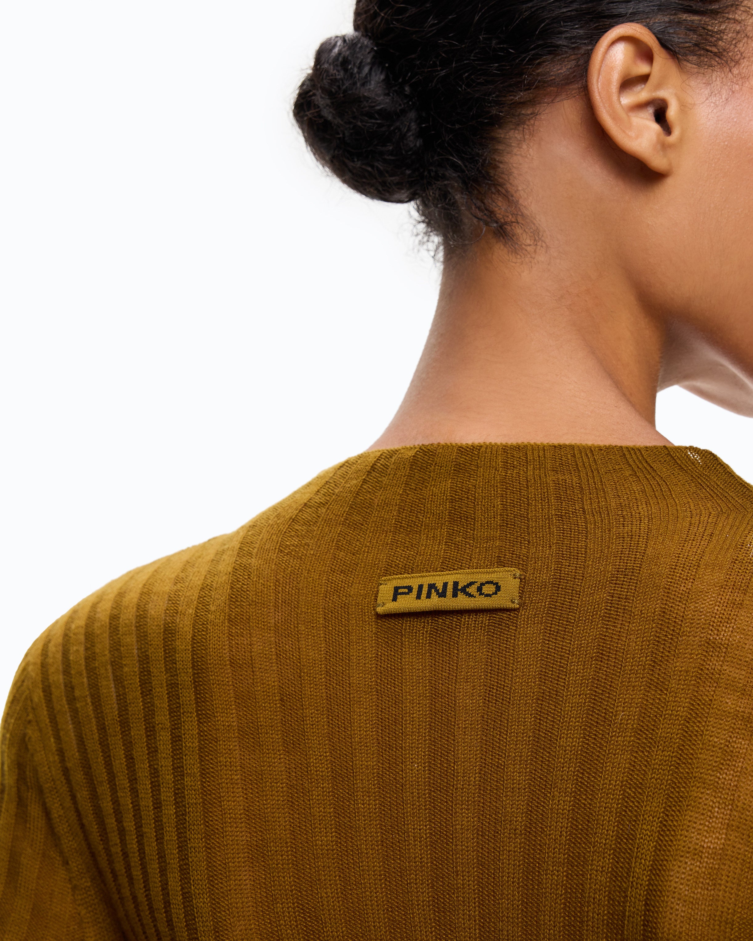Pinko Muggito sweter wełniany w prążek półtransparentny