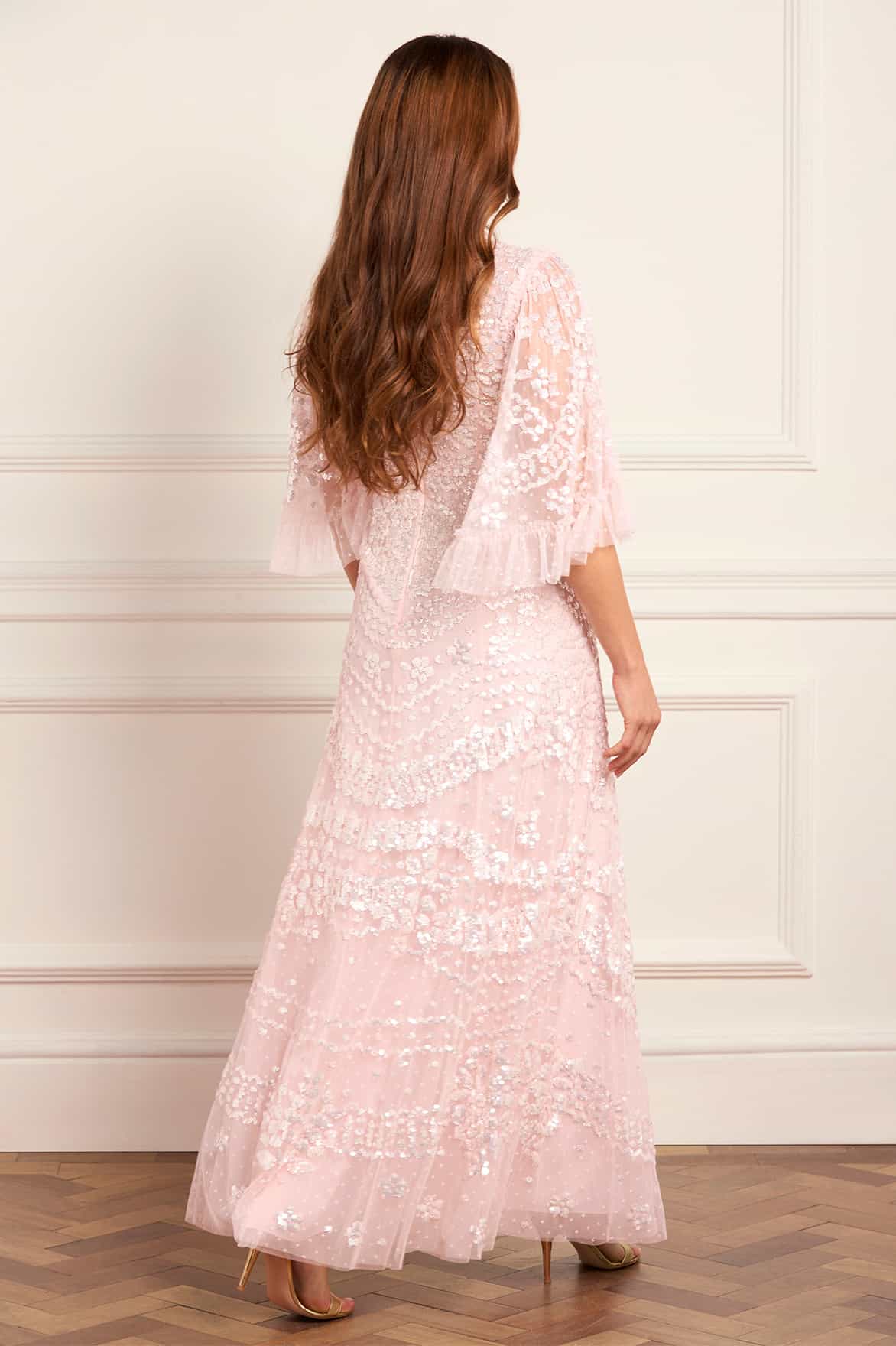Needle & Thread Anais Sequin Gown suknia różowa cekiny