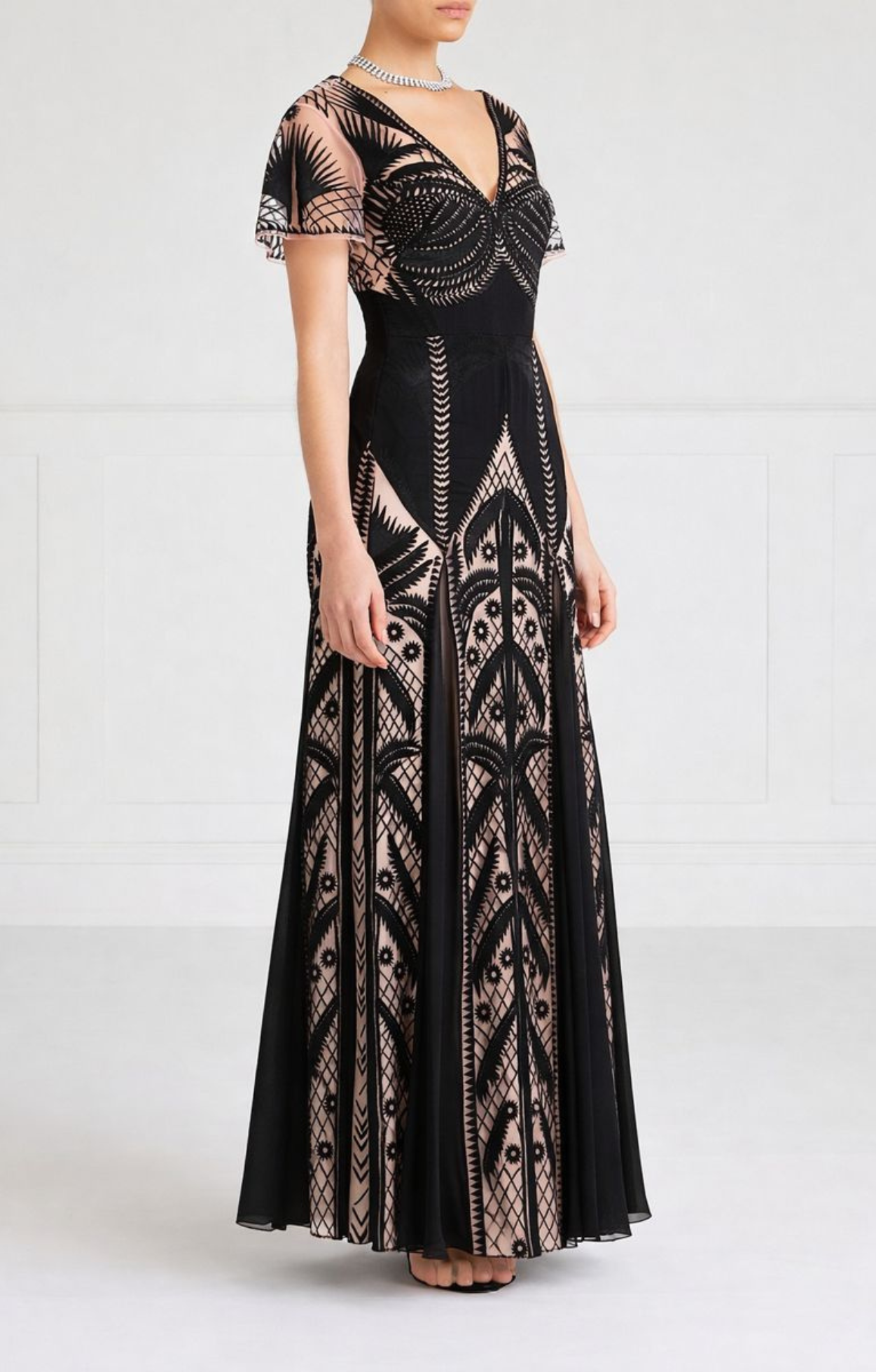 Temperley London Giselle Gown sukienka czarna UK10