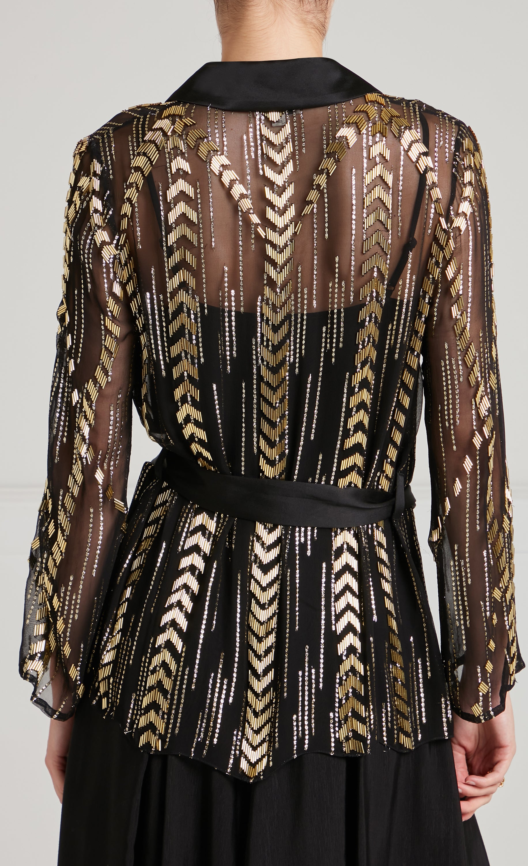 Temperley London Viola koszula czarna cekinowa