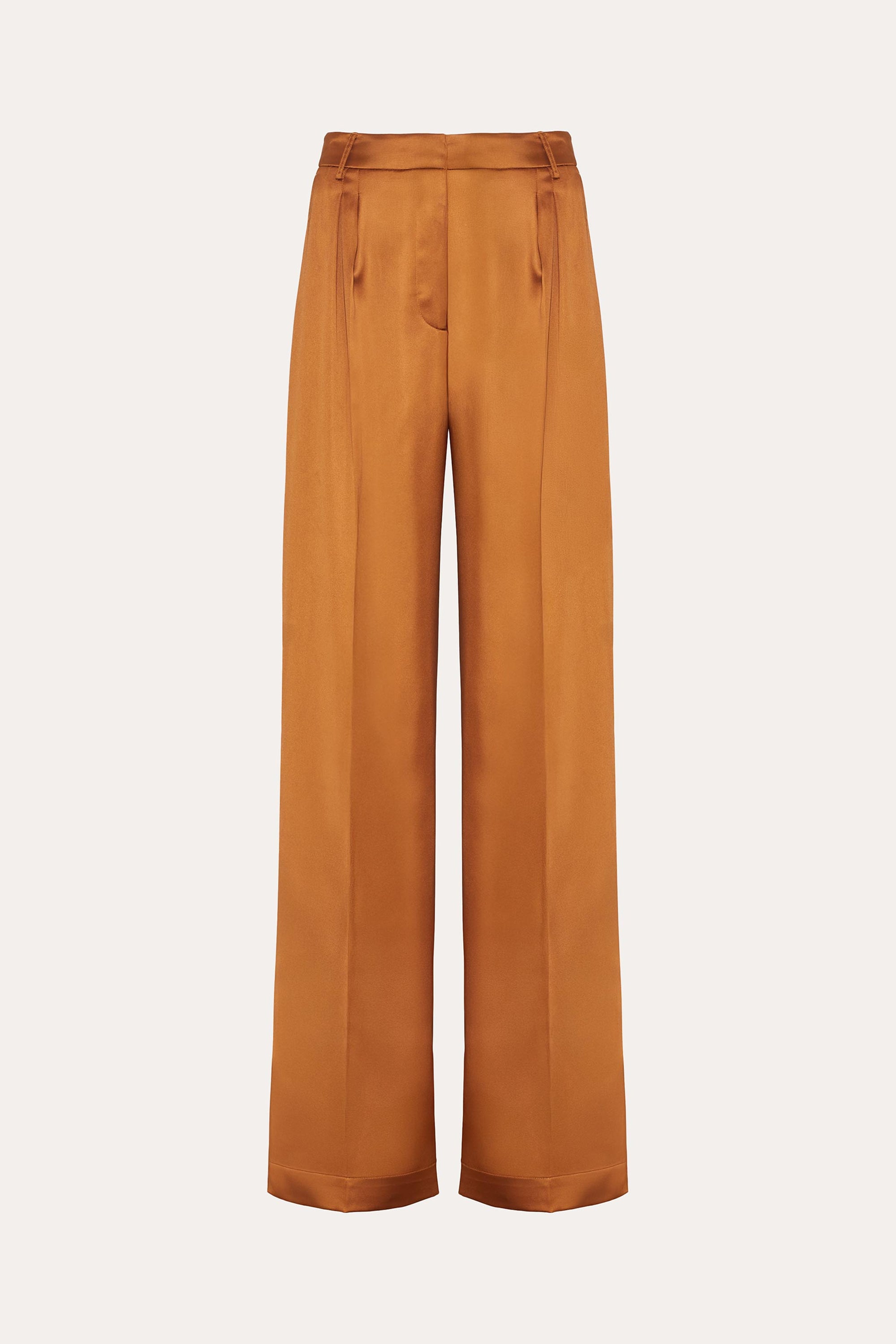 Elie Tahari Kaia spodnie satynowe szerokie Latte Bronze