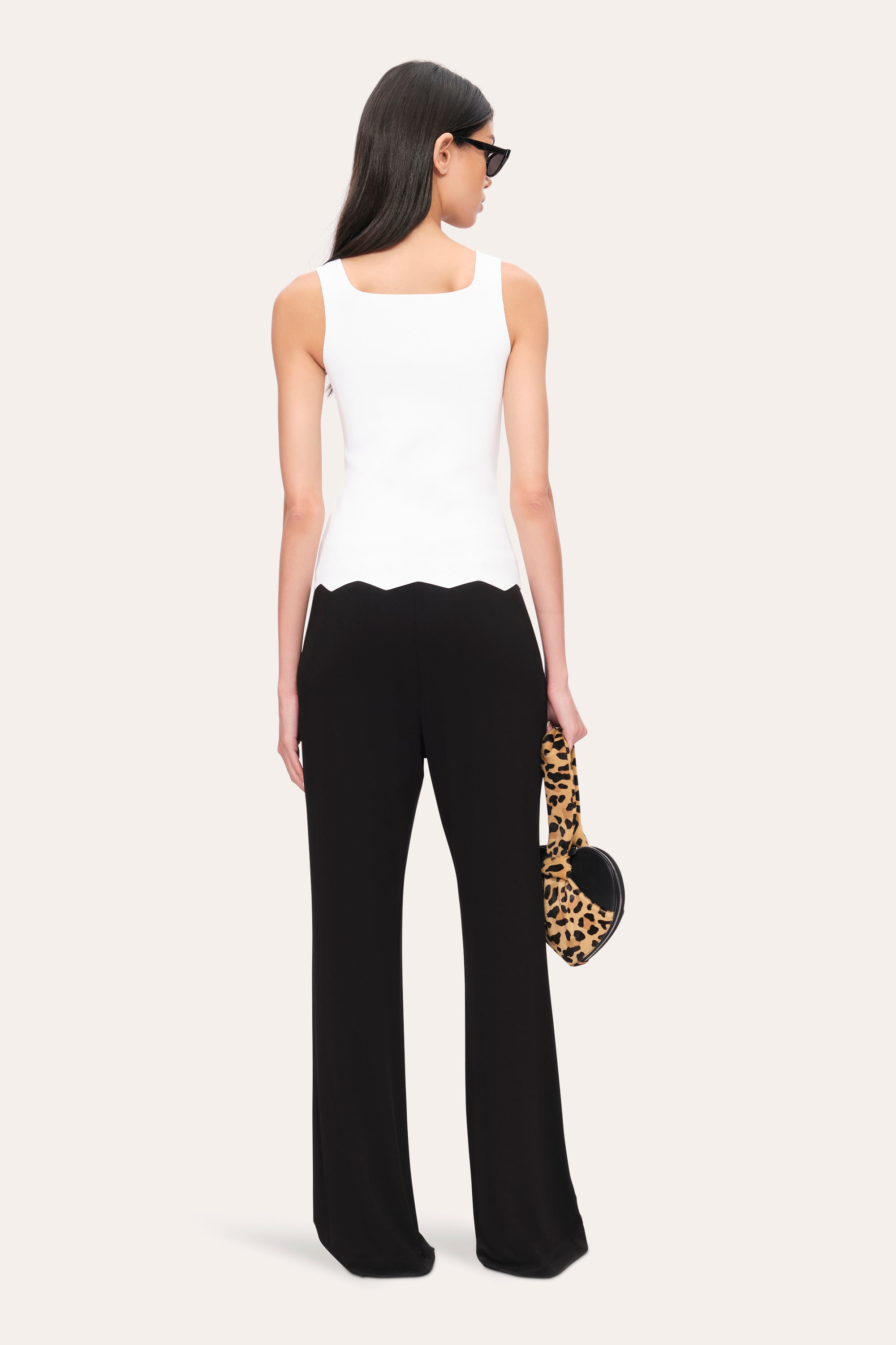 Elie Tahari Matte Jersey spodnie czarne
