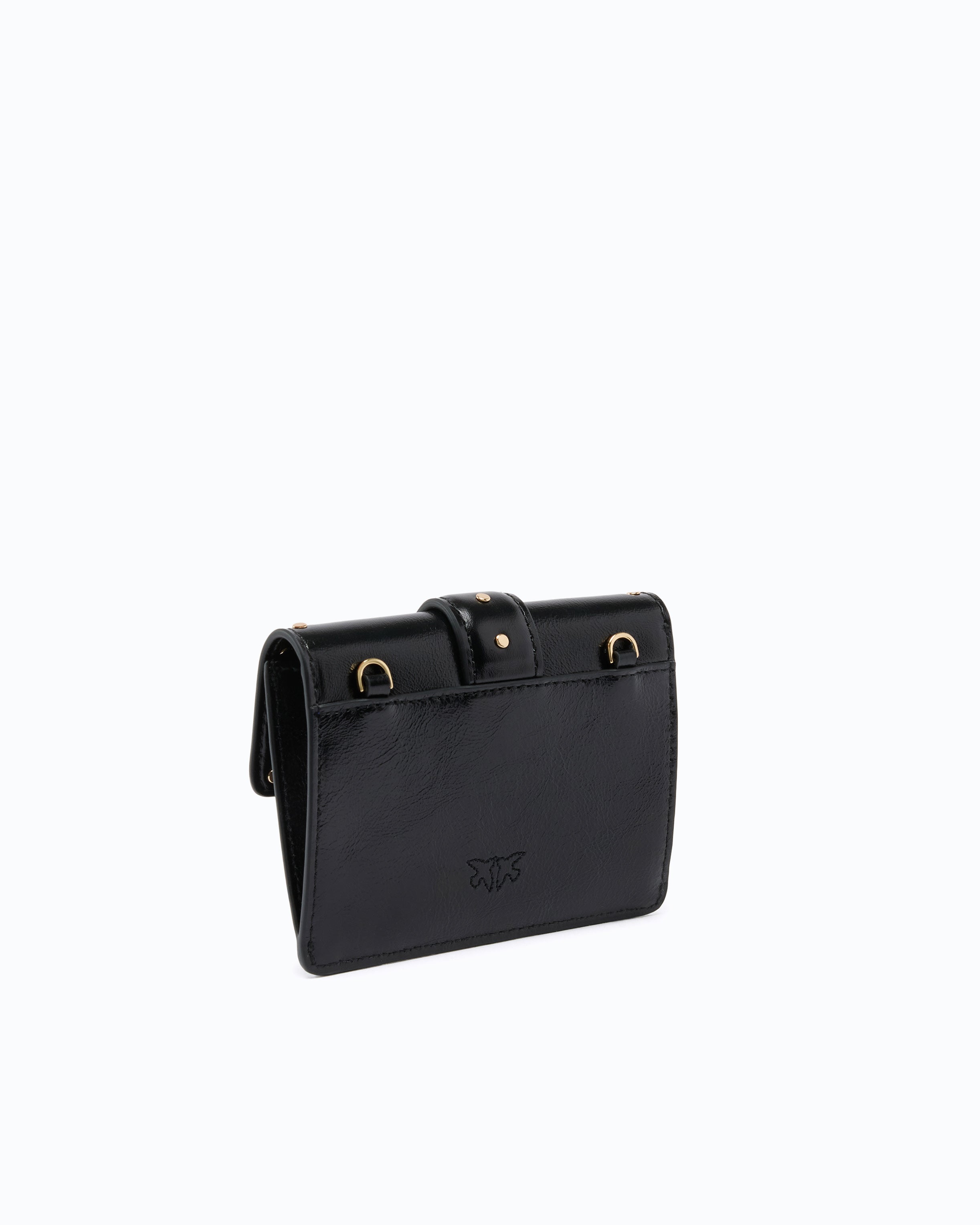 Pinko Love Pocket Studs etui na karty skórzane czarne