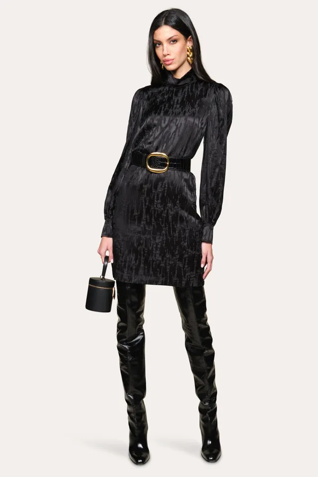 Elie Tahari Silk Jacquard sukienka wieczorowa czarna