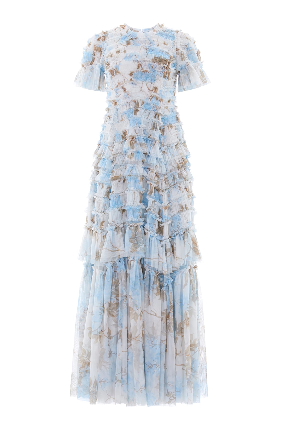 Needle & Thread Valentine Ruffle sukienka maxi white wisteria