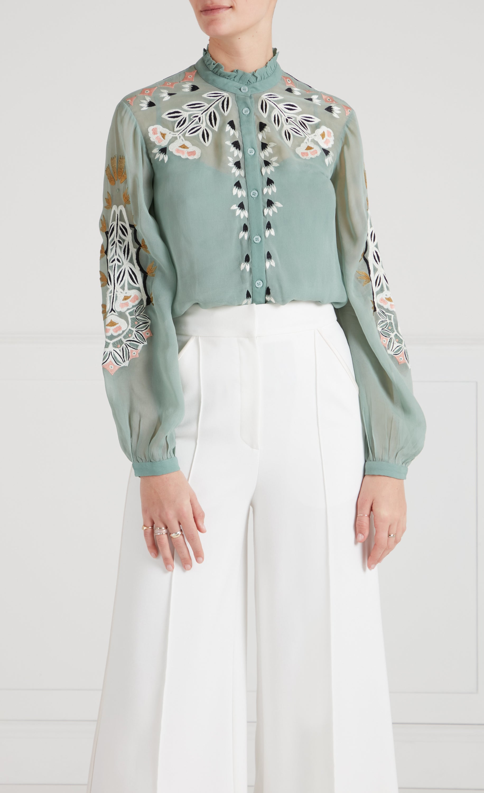 Temperley London Rosalba koszula jadeit haft
