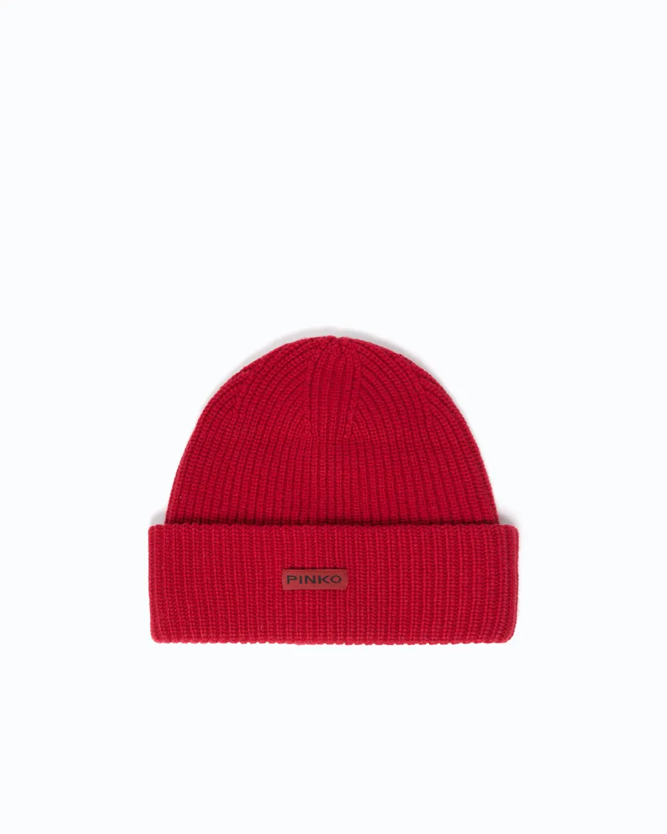 Pinko Bosnia Beanie czapka zimowa kaszmir wywijana