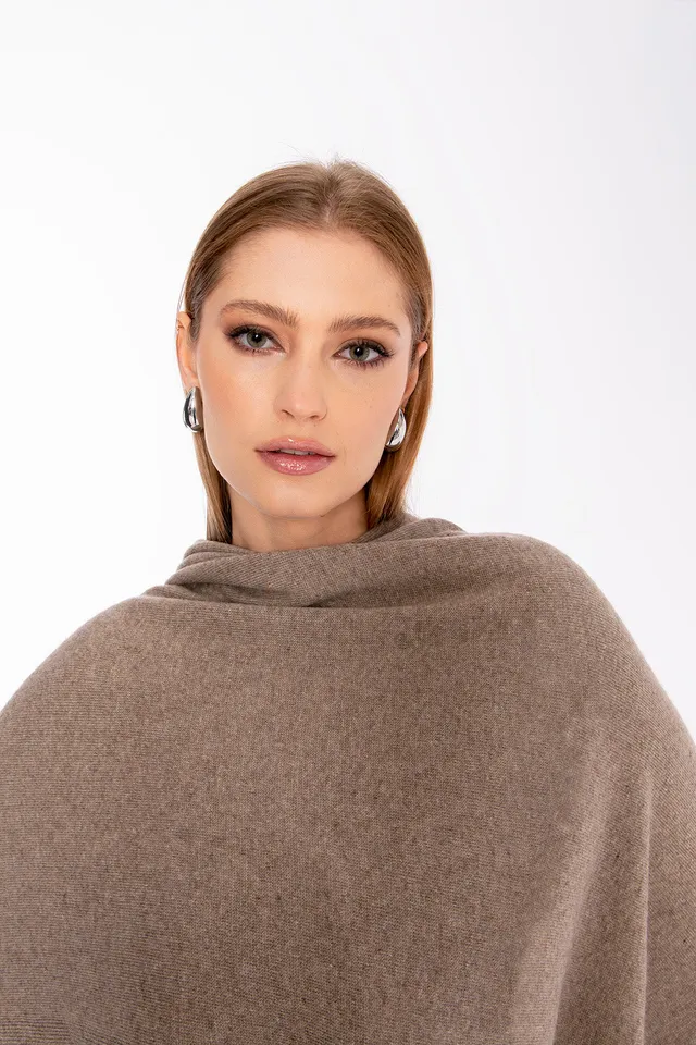 Nudyess Tiny szalik zimowy brązowy wełna merino