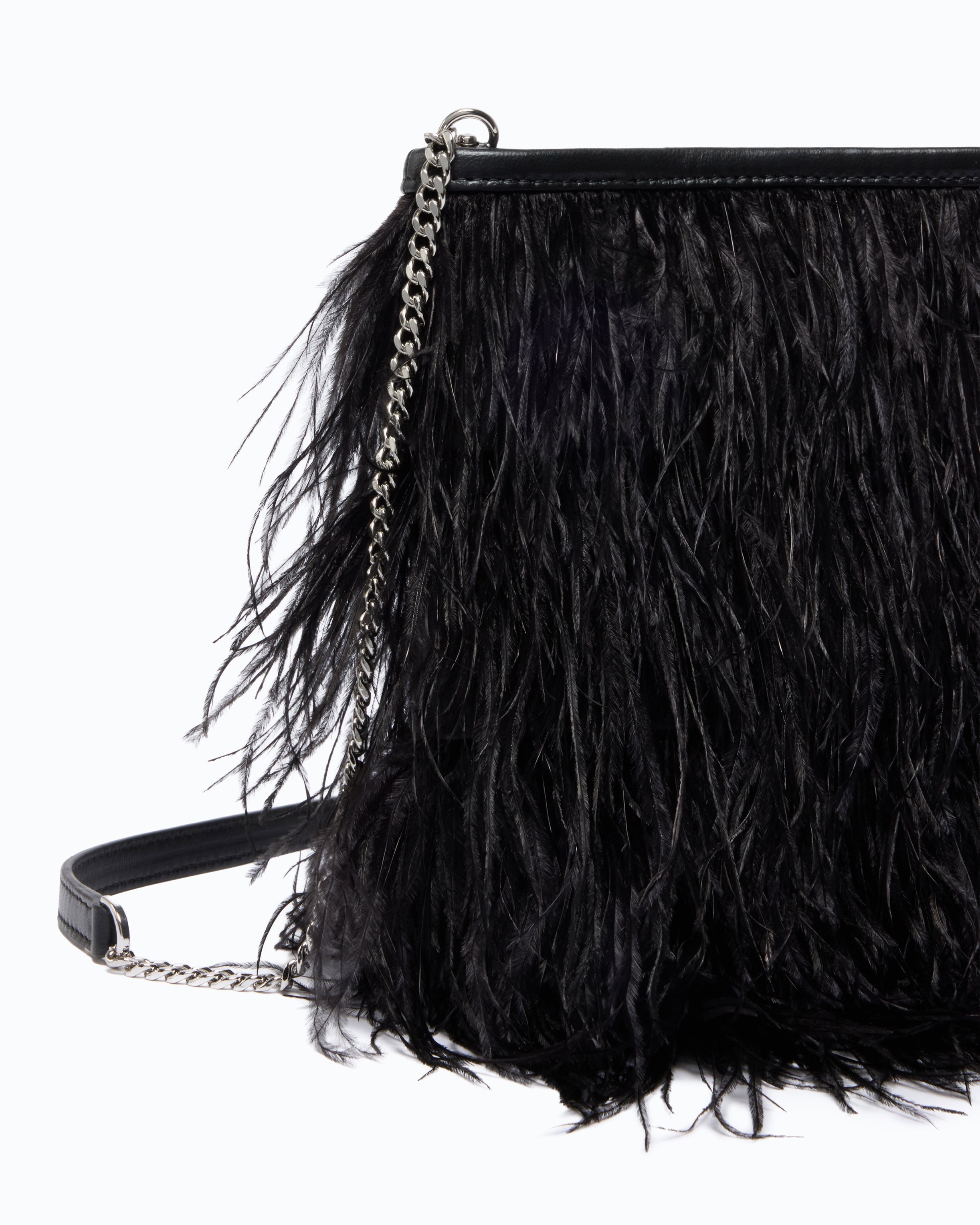 Pinko Galleria Clutch torebka pouch czarna pióra limitowana