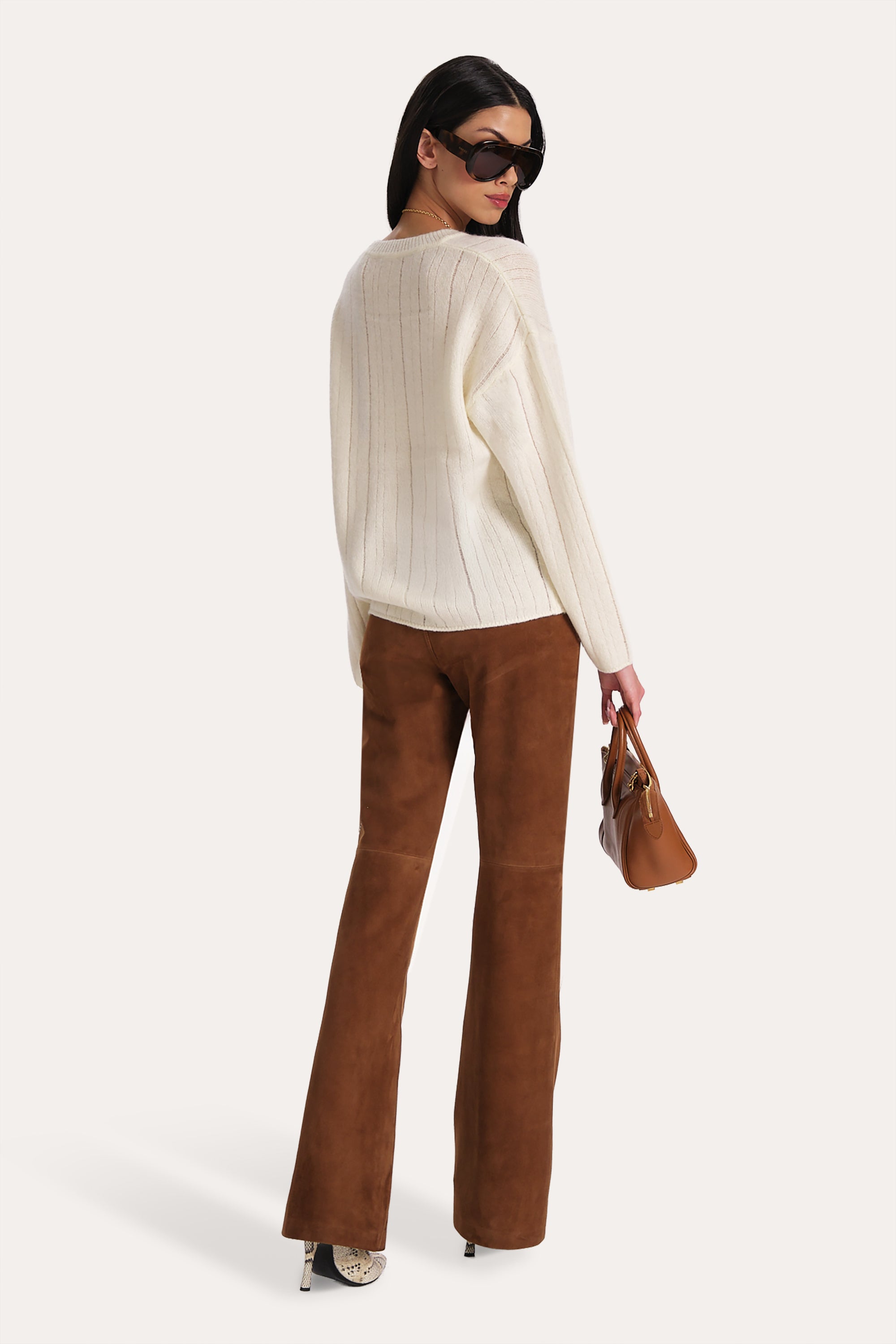 Elie Tahari Cashmere Wool sweter Ivory wełna kaszmir