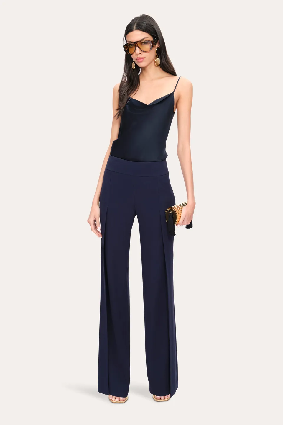 Elie Tahari E8087214 spodnie granatowe Galaxy Navy