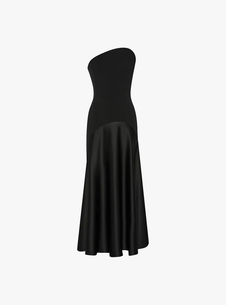 Solace London Edison Midi sukienka czarna asymetryczna