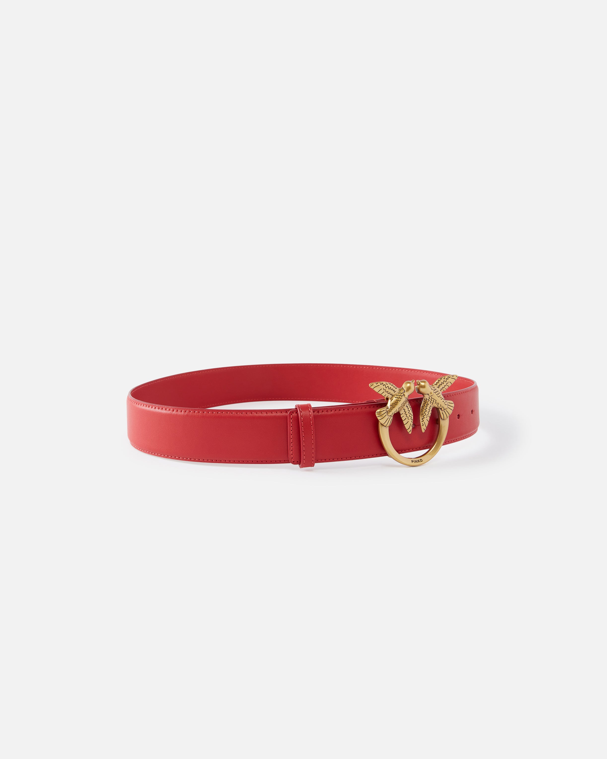 Pinko Love Birds High Leather Belt pasek 4 cm skórzany