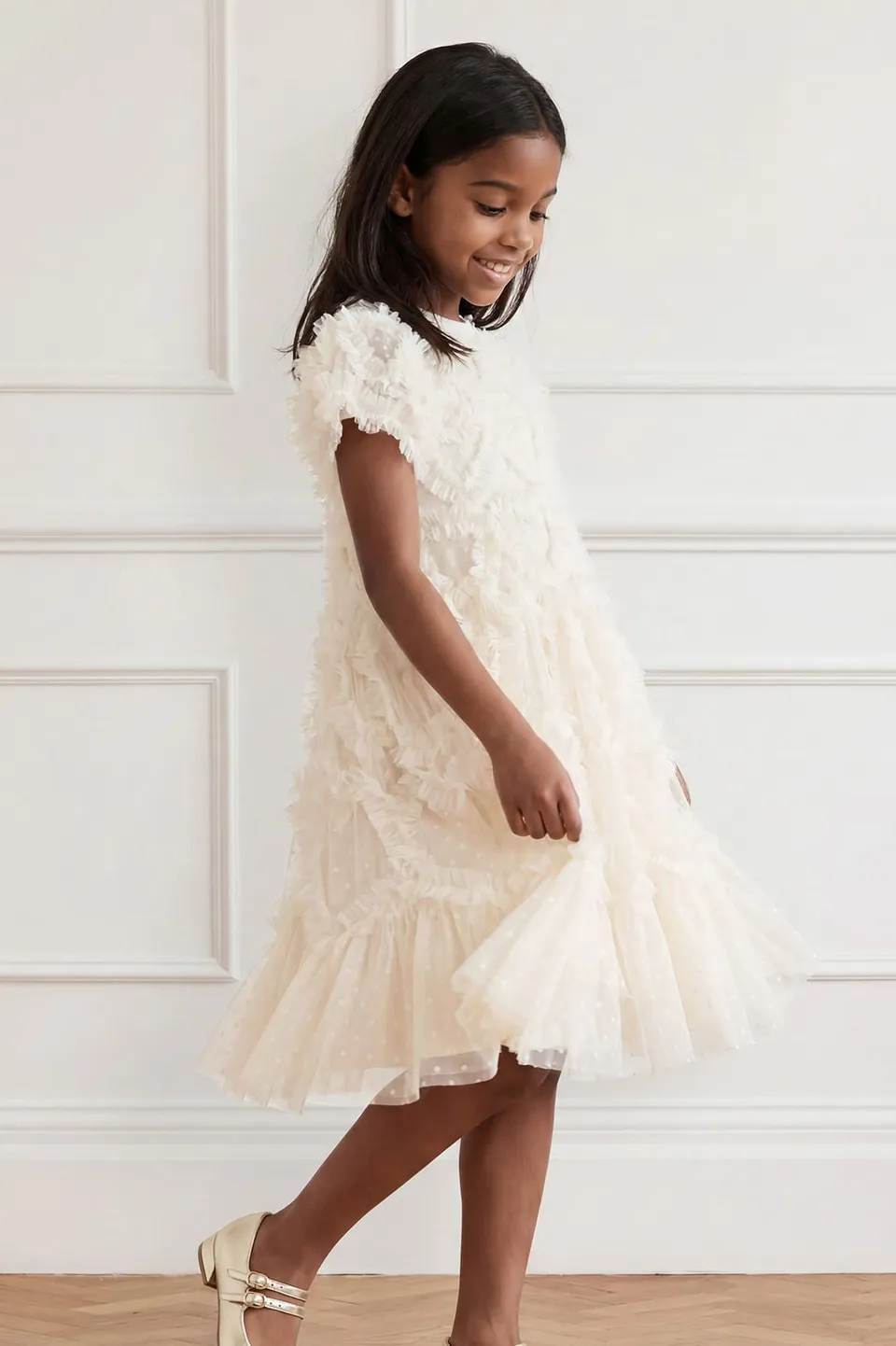 Needle & Thread Amorette Kids Dress sukienka dziewczęca Cream