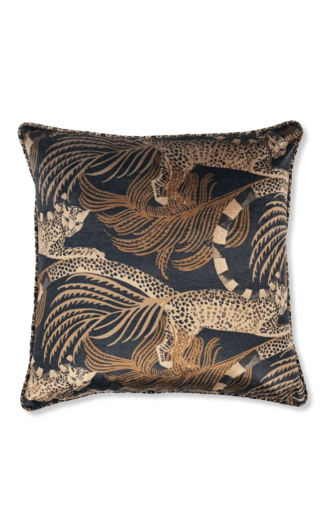 Temperley London Delilah poduszka welurowa Ancient Gold 50x50