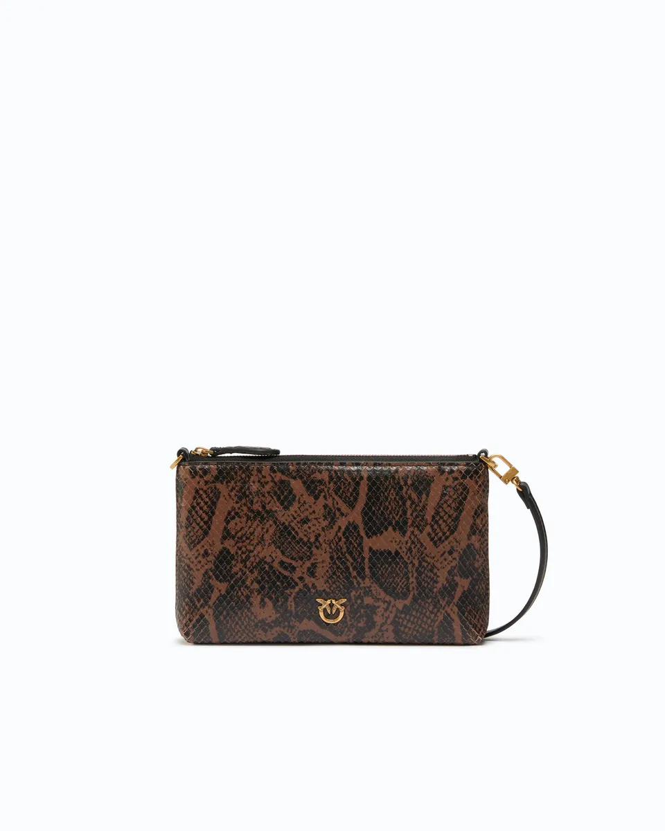 Pinko Mini Flat kopertówka skórzana w pytona