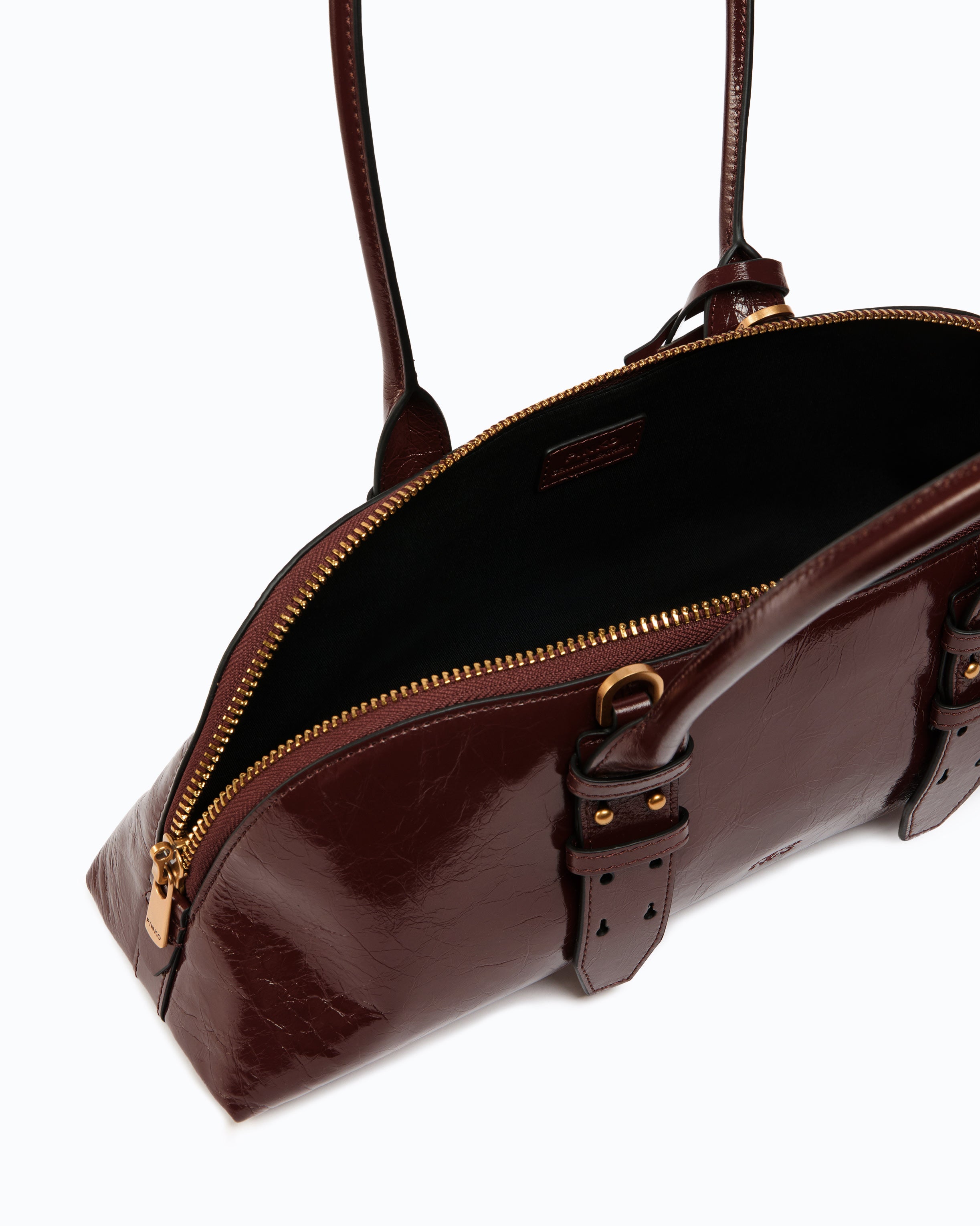 Pinko Escape Bag Horizontal torebka skórzana U błyszcząca