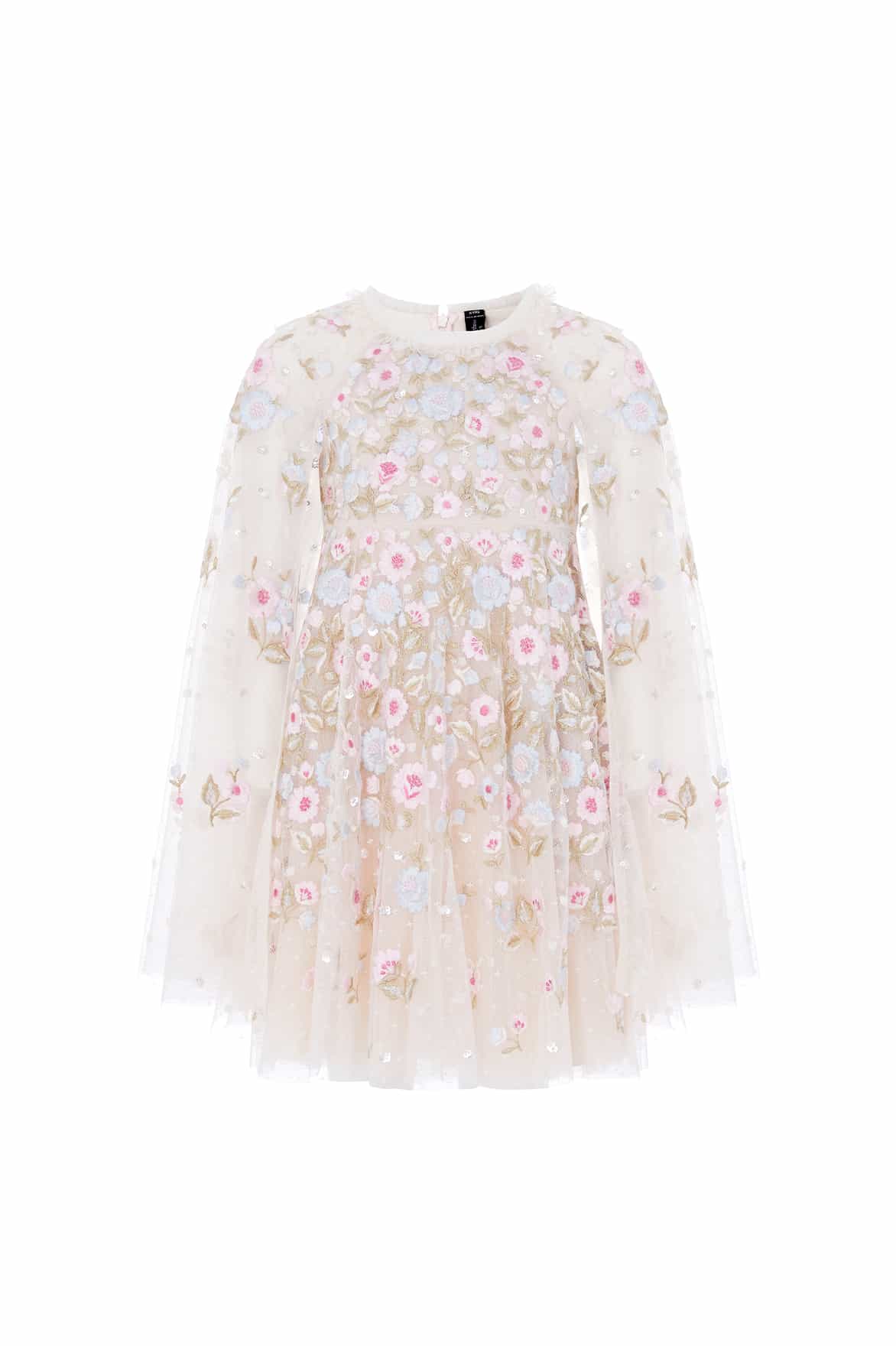 Needle & Thread Ethereal Blooms Cape Kids Dress sukienka kremowa