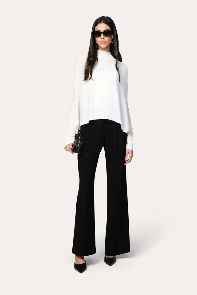 Elie Tahari Overlay ED5X7505 sweter biały z topem