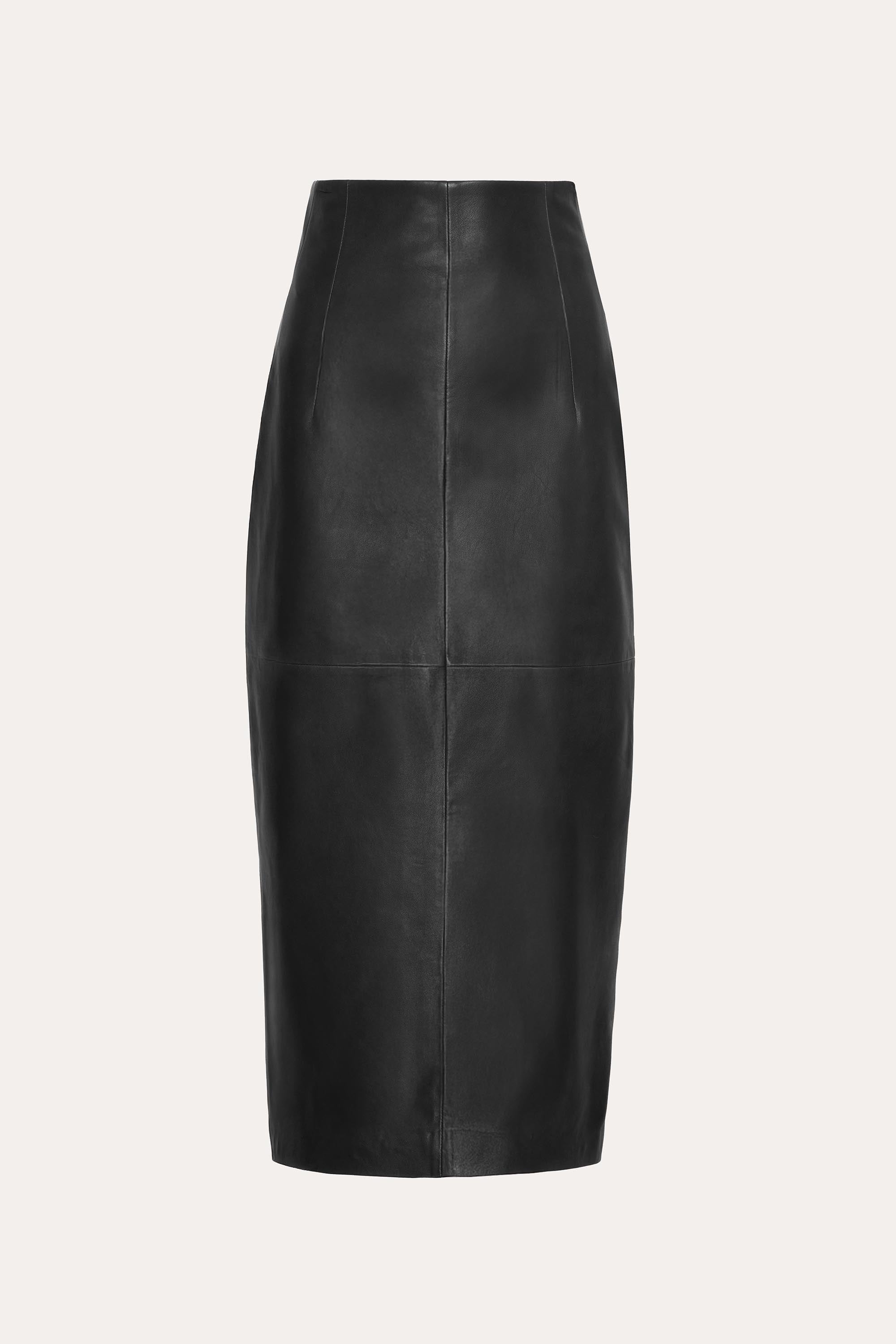 Elie Tahari Brooklyn spódnica skórzana midi black onyx