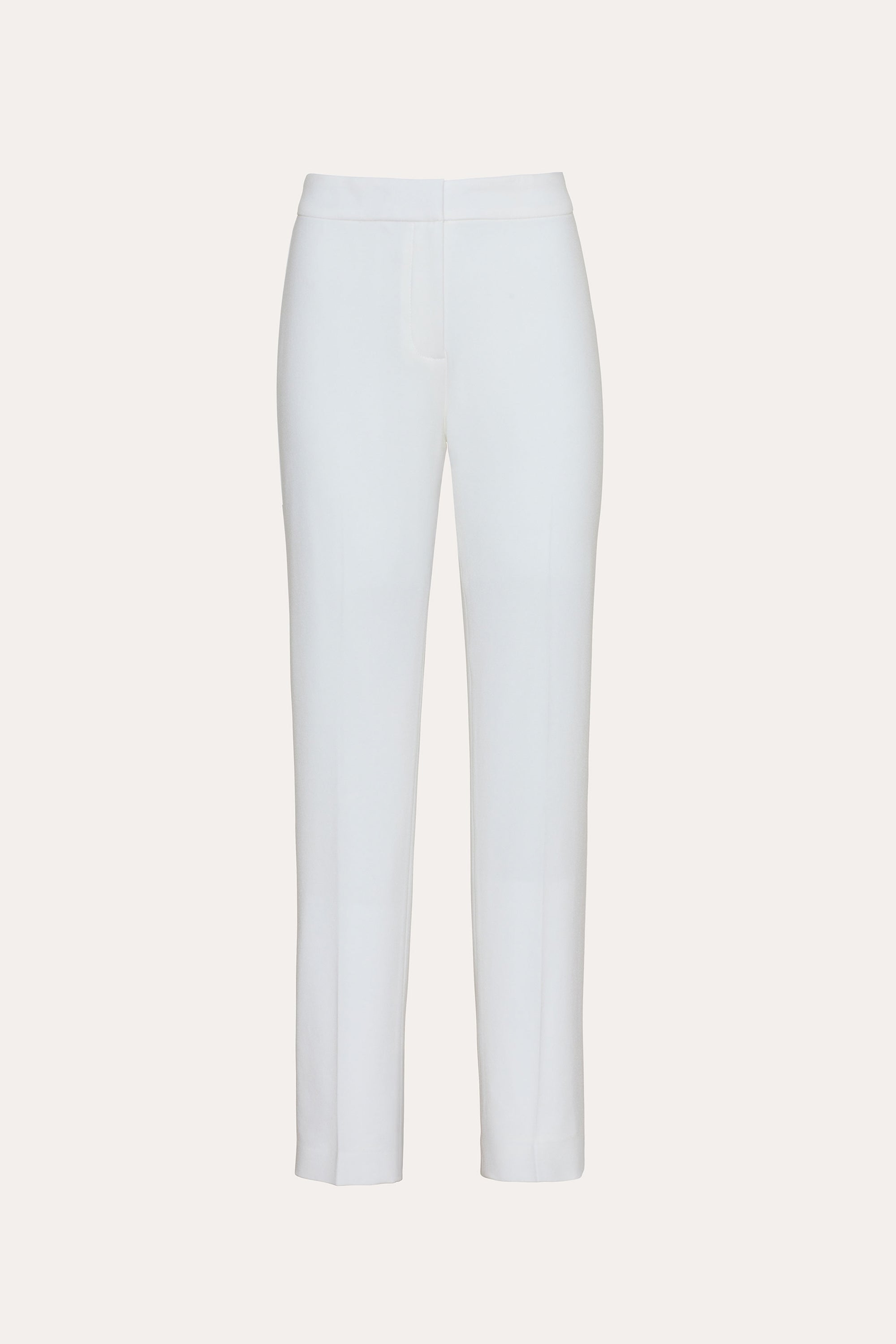 Elie Tahari Slim Crepe spodnie Foam wąskie długie