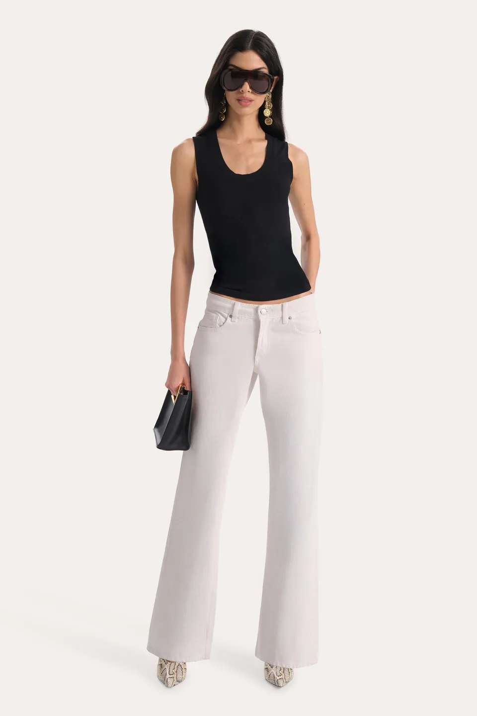 Elie Tahari E253P505 top czarny prążkowany