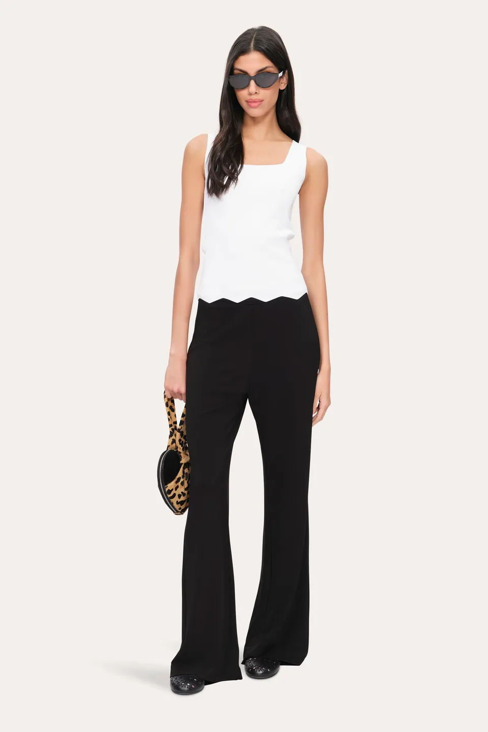 Elie Tahari Matte Jersey spodnie czarne