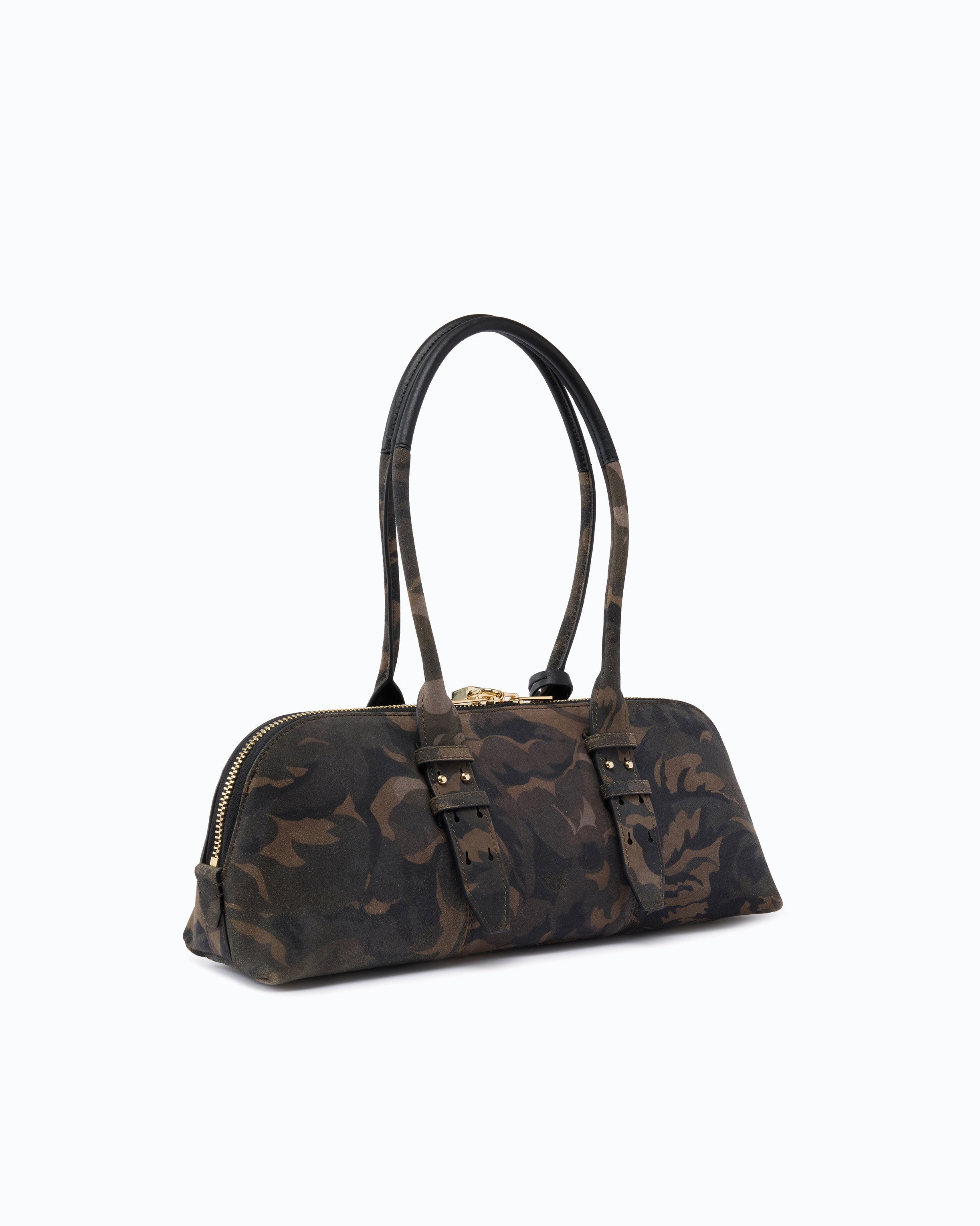 Pinko Escape Bag Horizontal torebka moro zamszowa