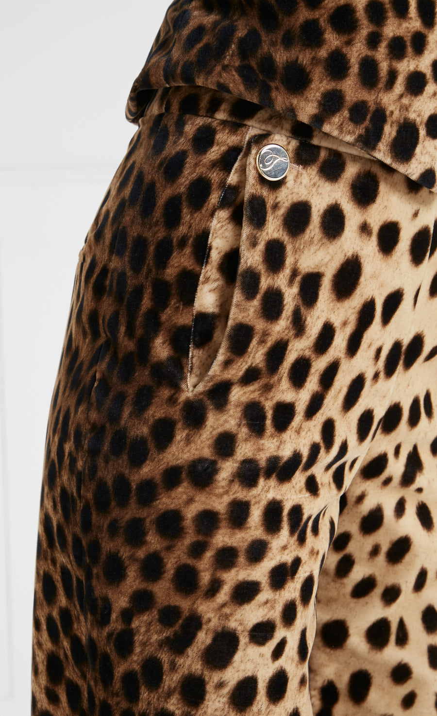 Temperley London Nemera spodnie welurowe leopard